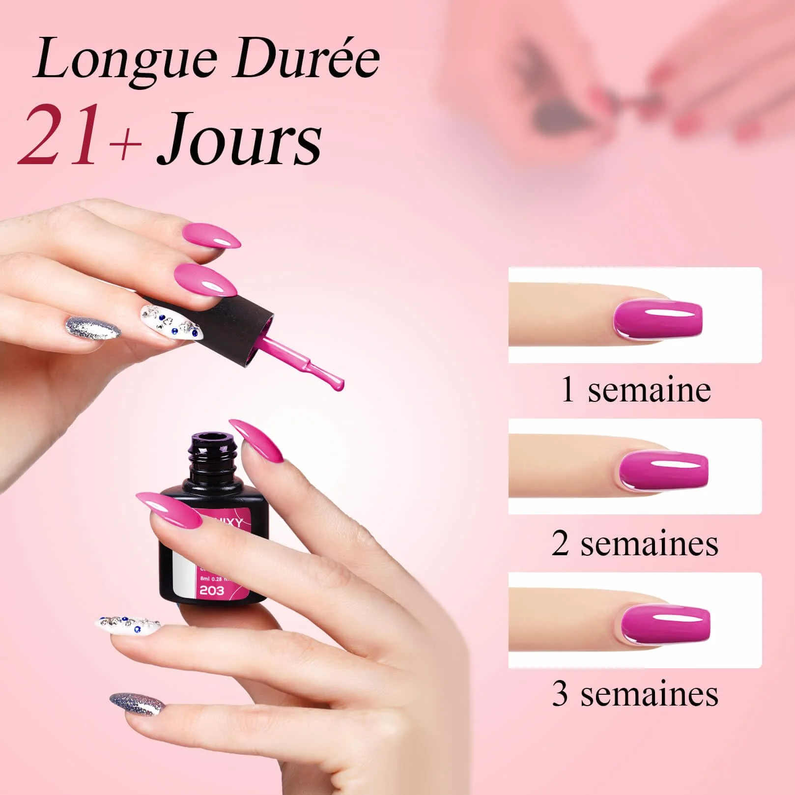 Phoenixy 40 Couleurs Kit Vernis Semi Permanent Complet avec 48W Lampe U V/LED Kit Ongle Gel U V Complet avec Base et Top Coat Vernis Semi Permanent pour Débutant DIY Nail Art
