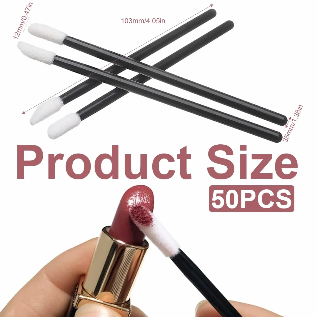 Pinceaux Lèvre Jetables 50 Pièces, Applicateur Rouge à Lèvre Jetable, Kit Maquillage Multifonctionnel
