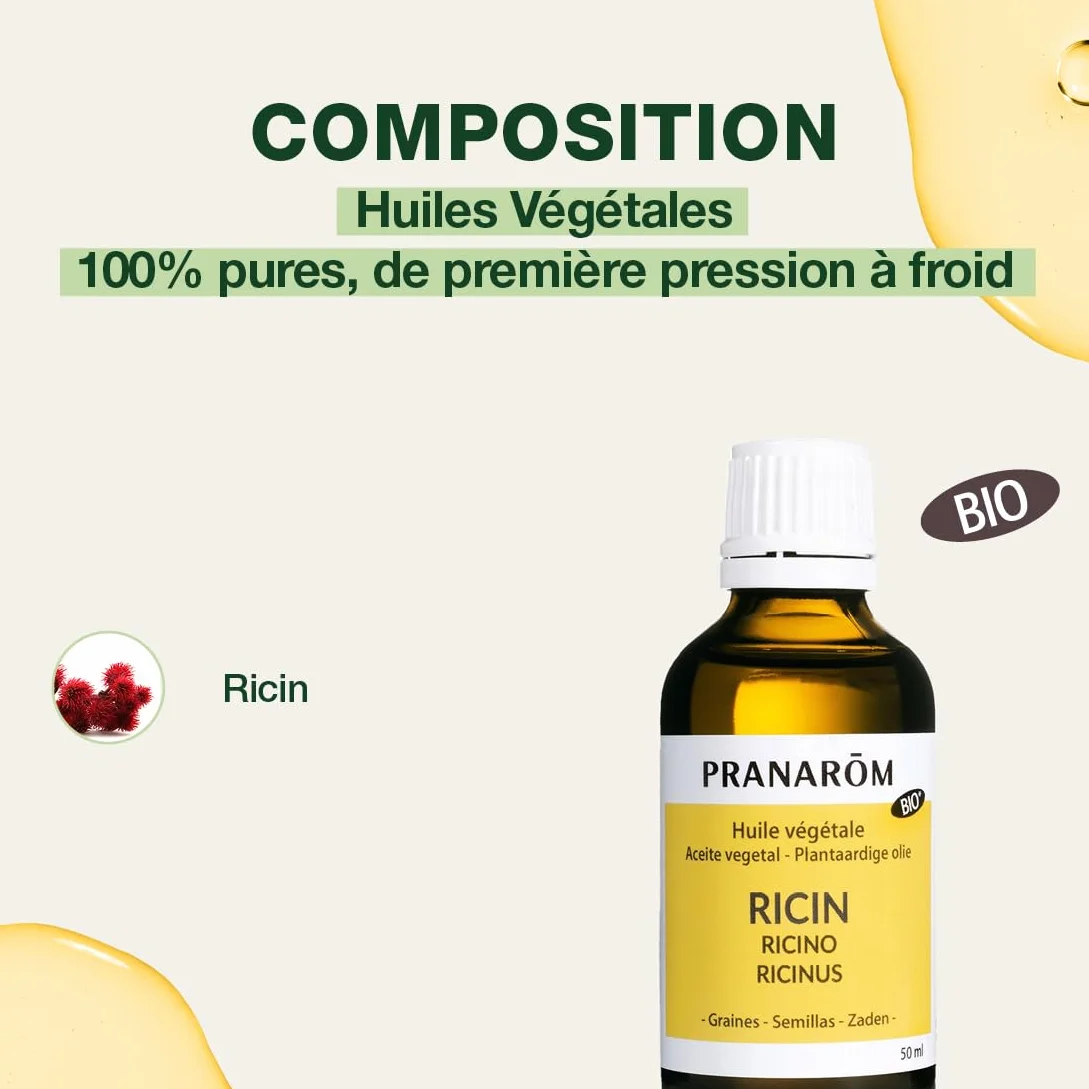Pranarôm Huile Végétale Bio Ricin 50ml