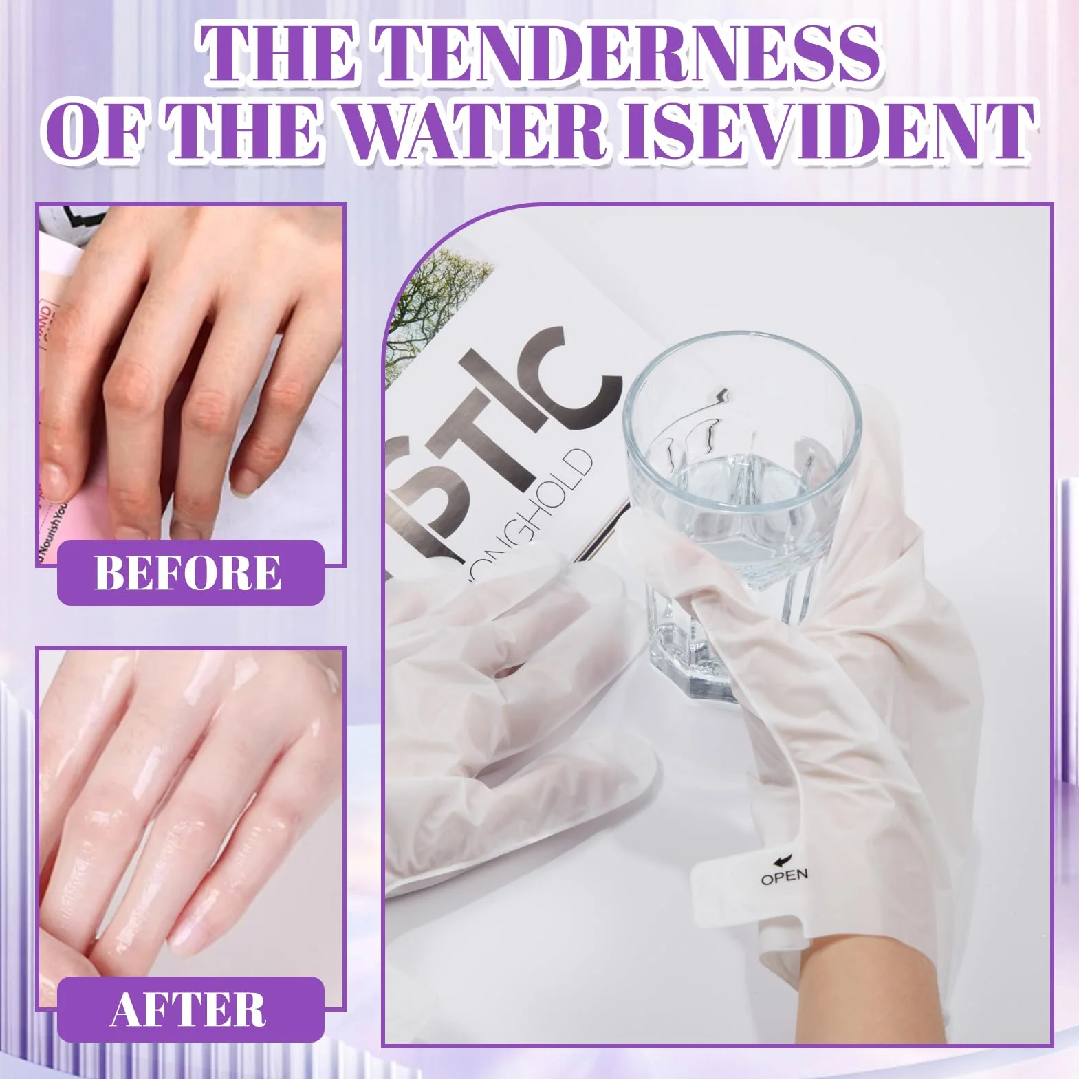 Masque Main Hydratant Exfoliant 6 Paires Gants Hydratants Peau Sèche Craquelée