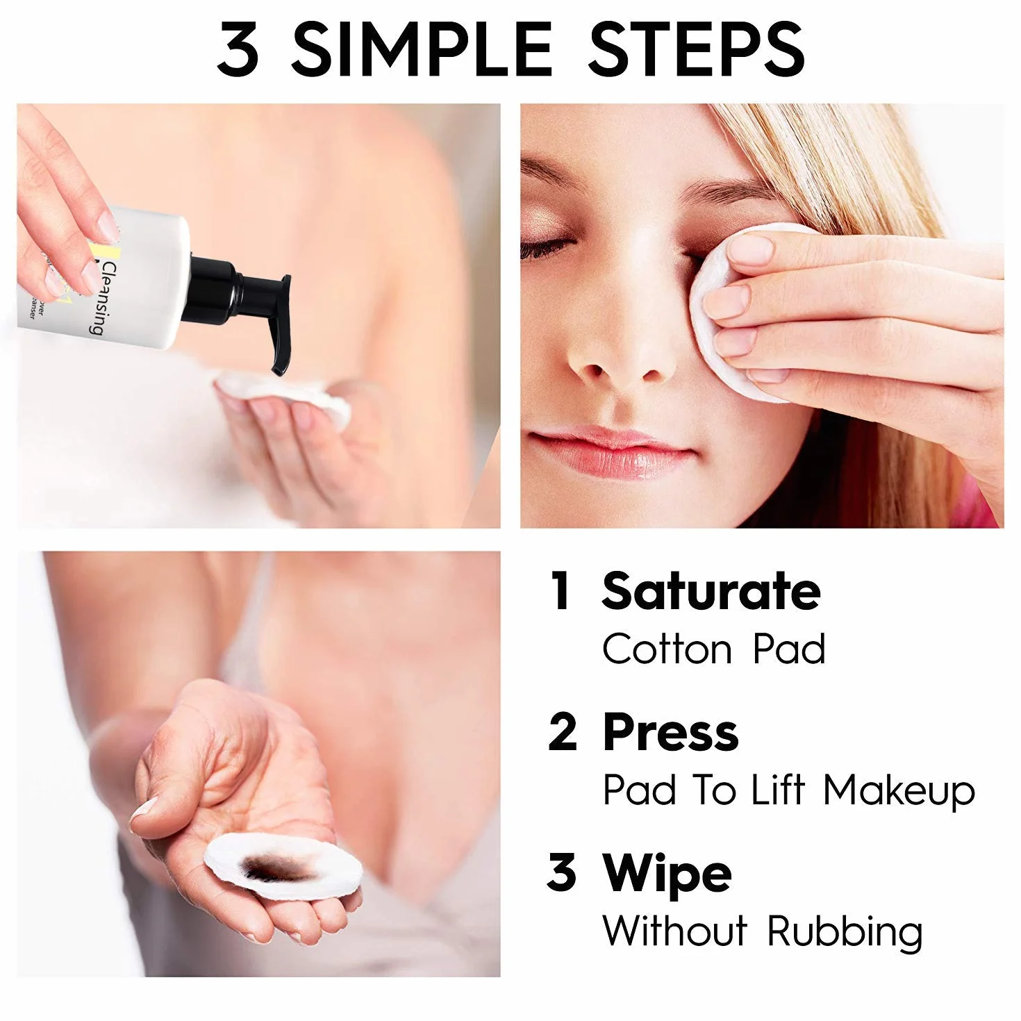 Lait Démaquillant Micellaire 3en1 – Vegan & Naturel – Démaquille Waterproof, Nettoie, Hydrate – Peaux Sensibles – Aloe Vera, Vitamine E, Amande & Papaye – 3 x 200 ml – Made in France