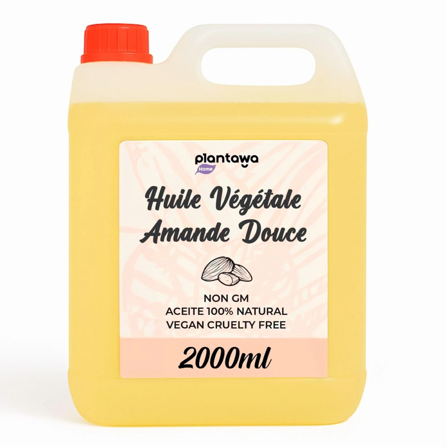 Huile d'amande douce 2L 100% pure soin hydratant intense pour peau cheveux