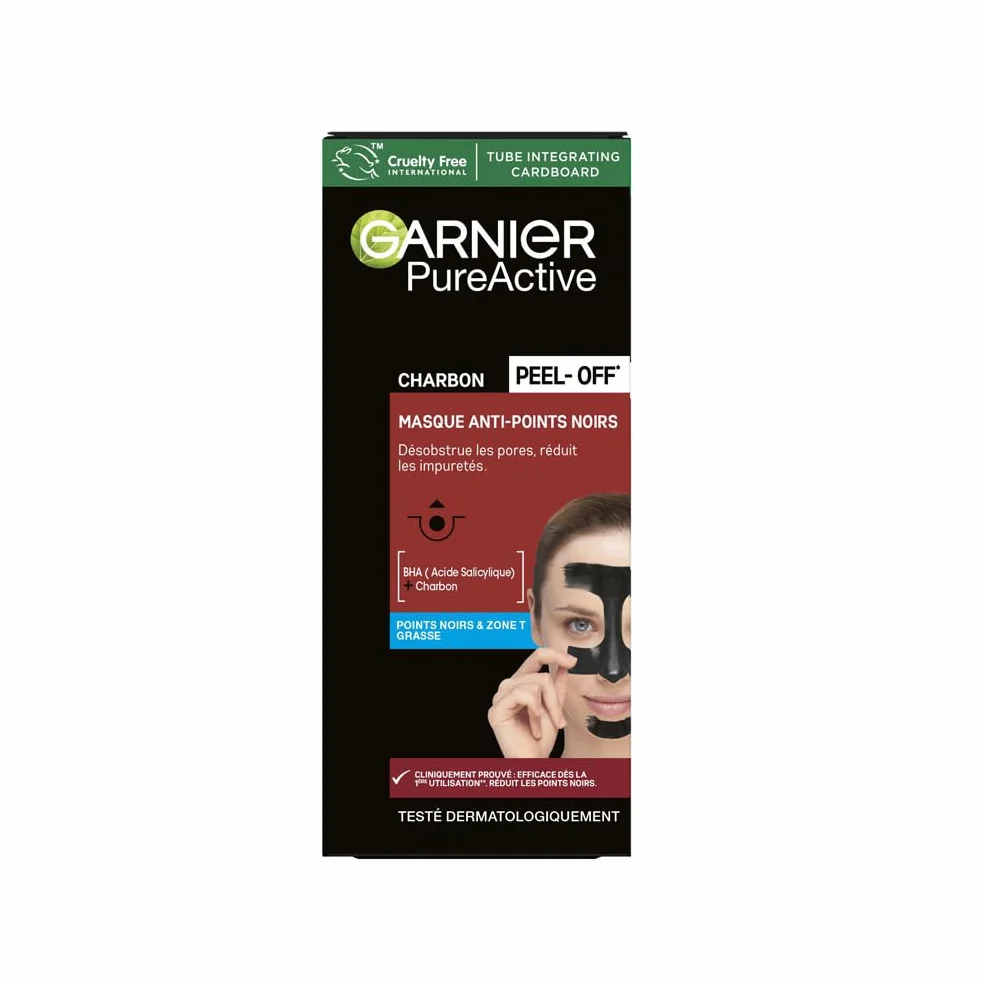 GARNIER Skin Active Masque Peel-Off Anti-Points Noirs Charbon Acide Salicylique 50 ml