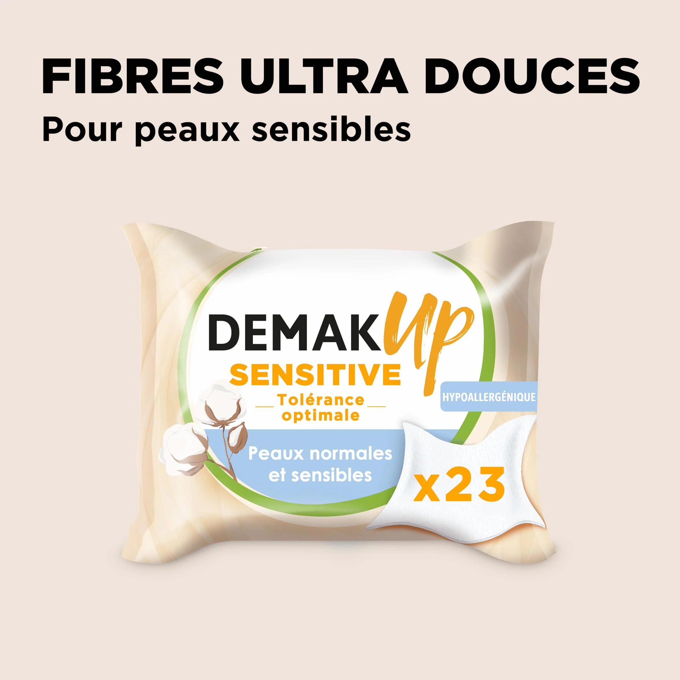 Demak'Up Sensitive Lingettes à démaquiller Visage Yeux Peaux Normales Sensibles 3x23
