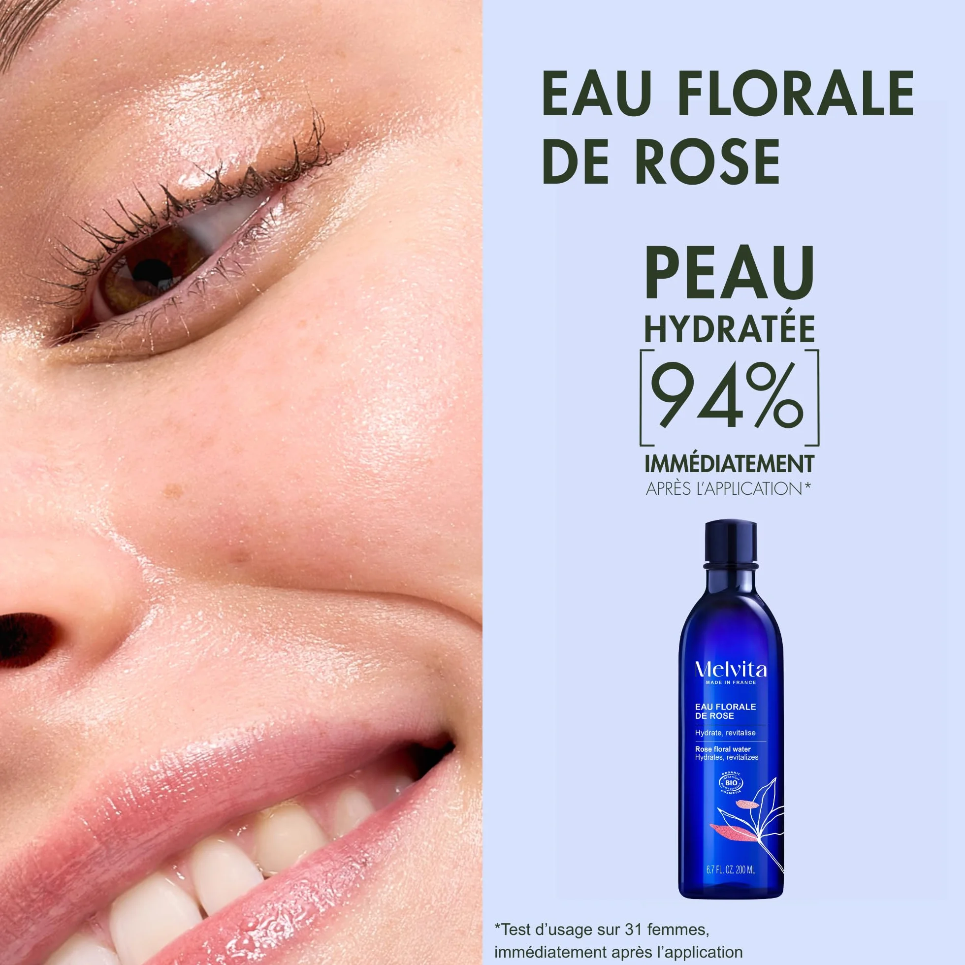 Melvita Eau Florale de Rose Revitalisante Lotion Tonique Hydratante 200ml