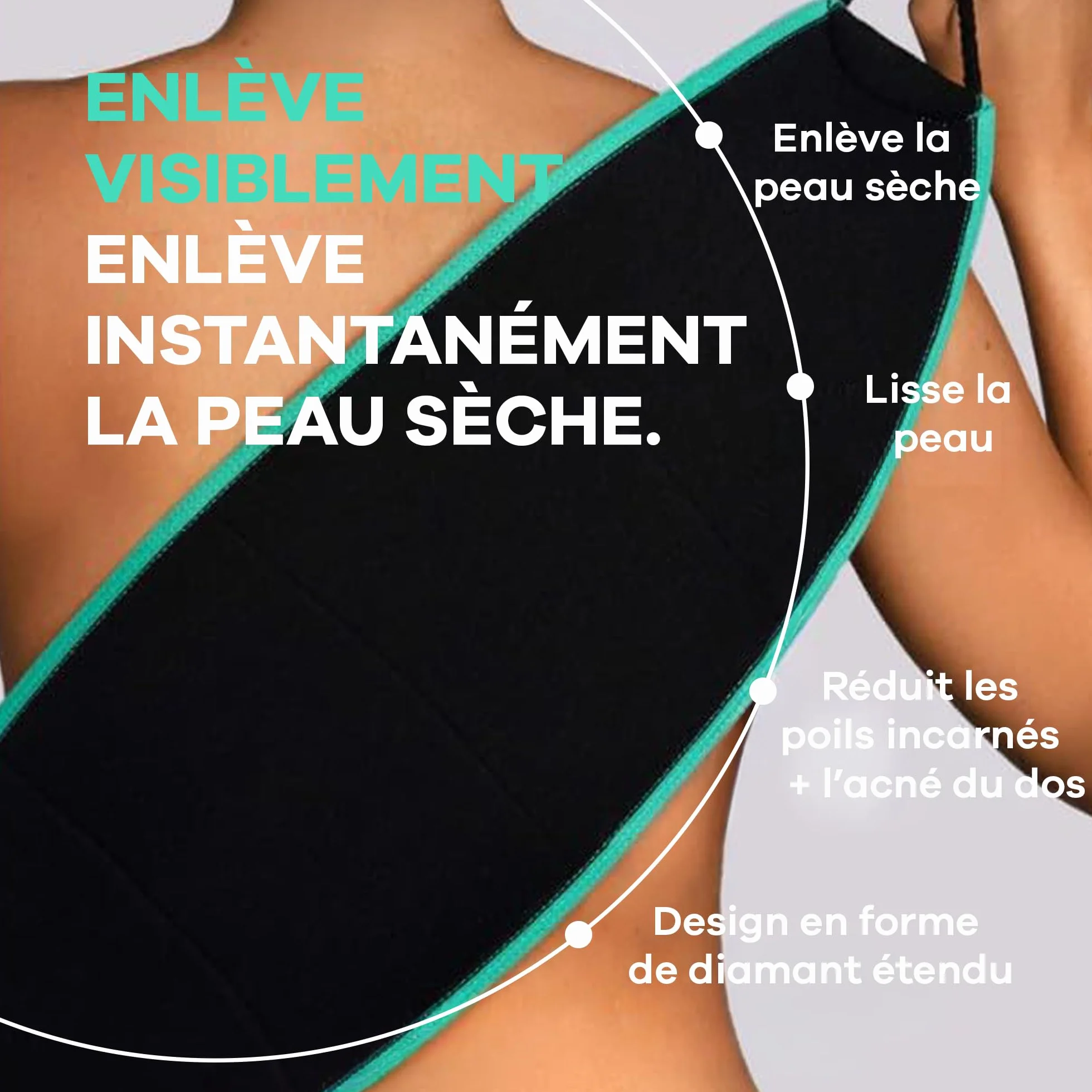 Dermasuri Serviette Exfoliante Douche Dos 68 cm x 20 cm