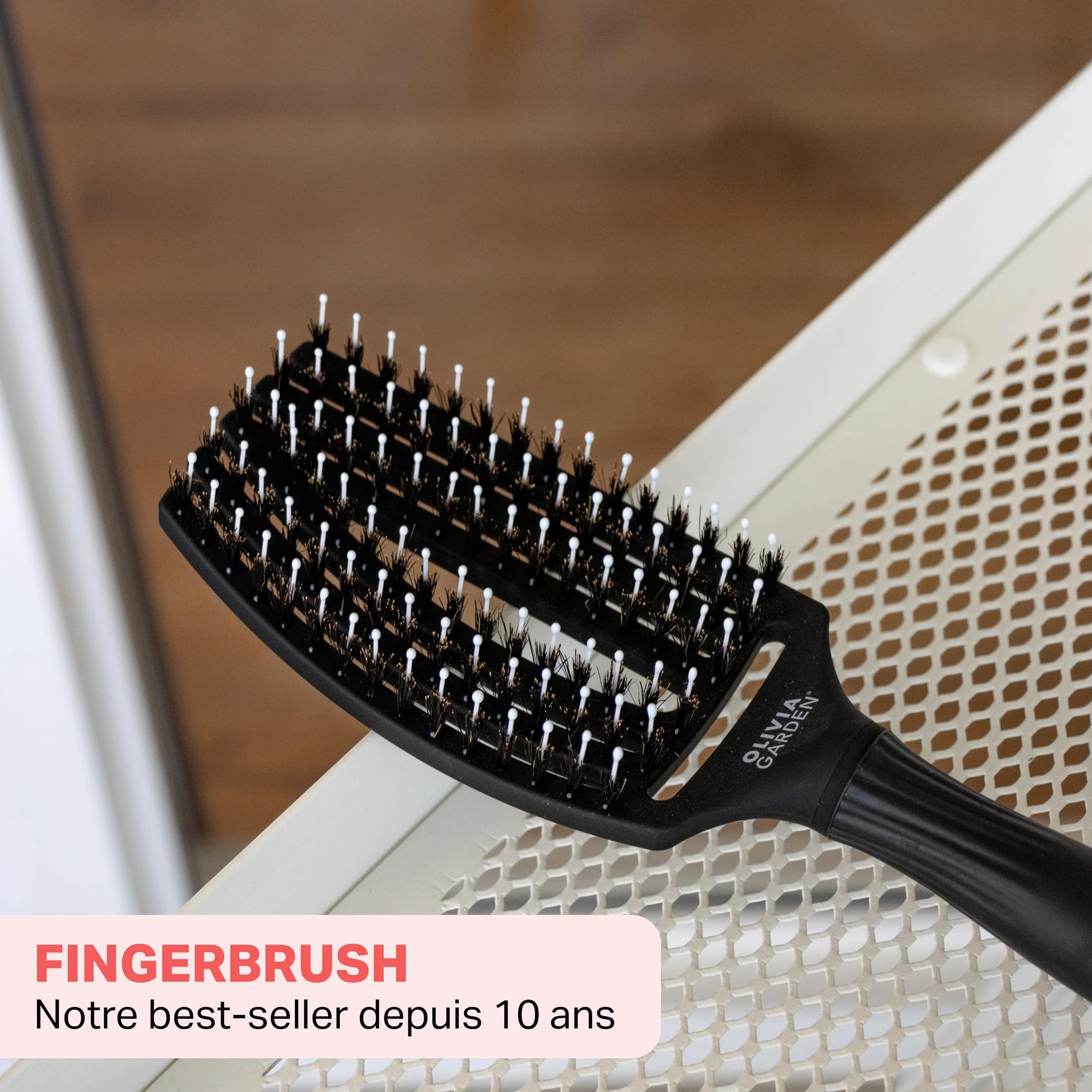 Olivia Garden Fingerbrush Care Iconic Detangling Hairbrush Boar Nylon Bristles