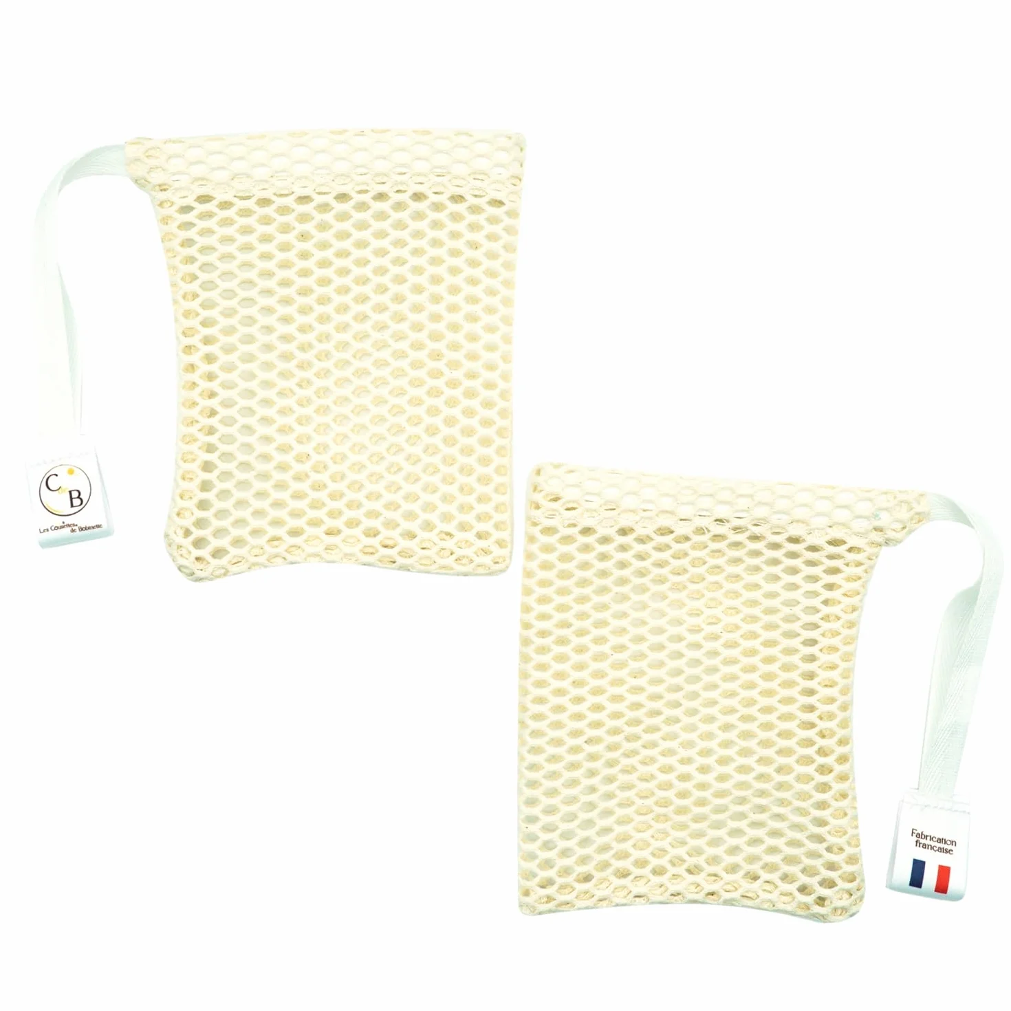 Filet savon coton bio x2 - zéro déchet exfoliant doux fabrication française