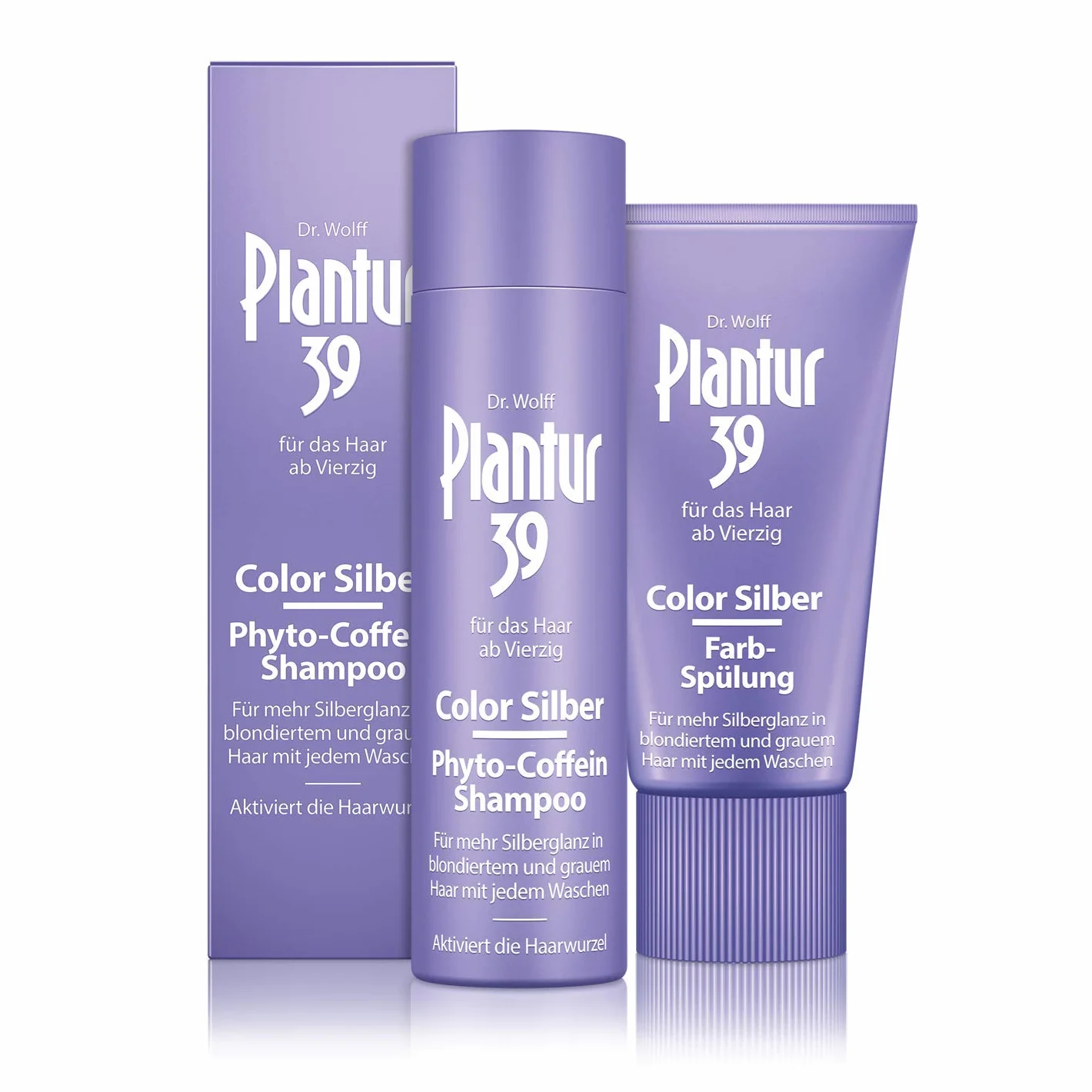 Plantur 39 Color Silver Shampooing à la caféine à la caféine 250 ml + après-shampoing de couleur 150 ml – Pour plus de brillance argentée dans les cheveux blonds et gris | Contre la chute des cheveux
