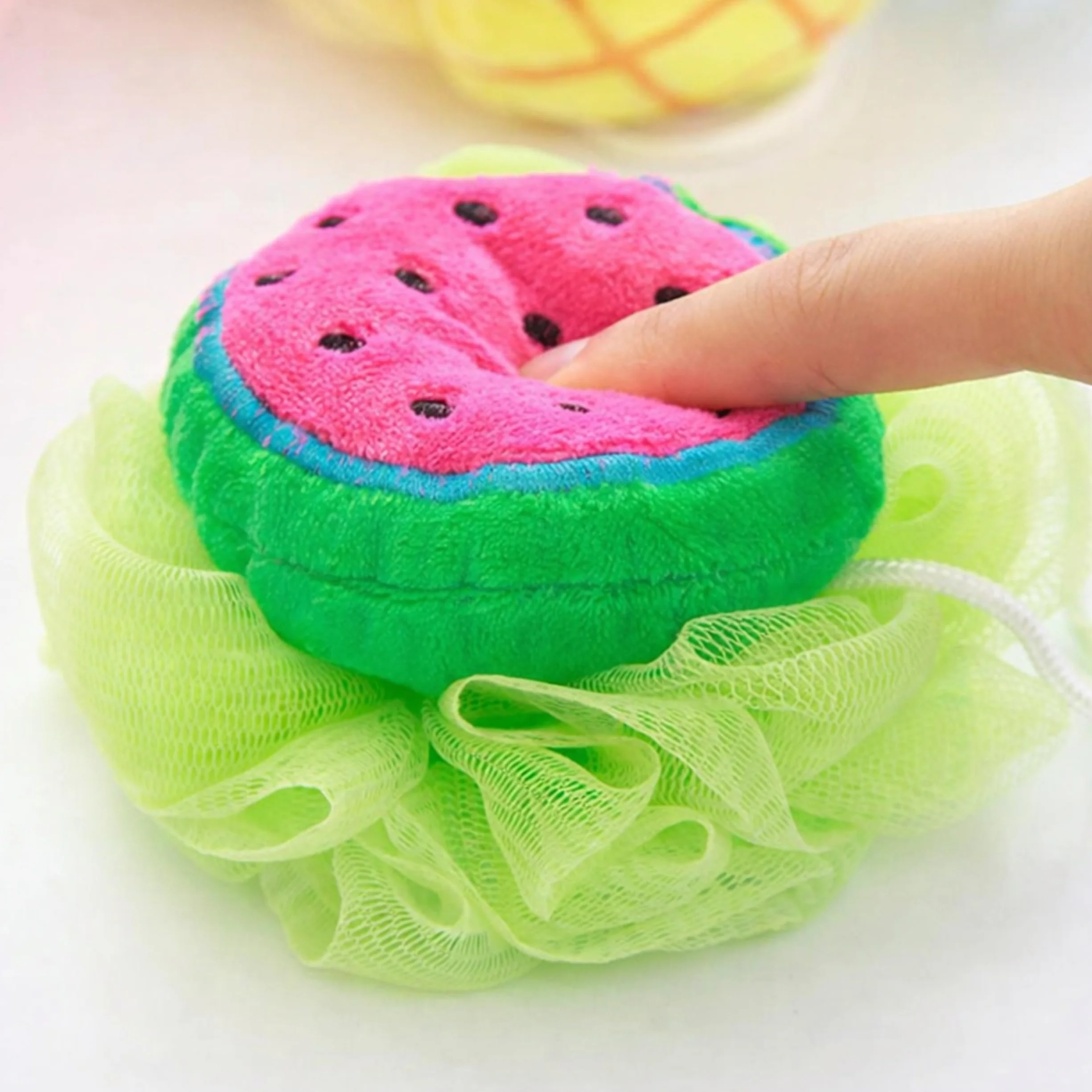 Lot de 2 Fleurs de Bain Douces et Exfoliantes - Éponges de Douche avec Ficelles