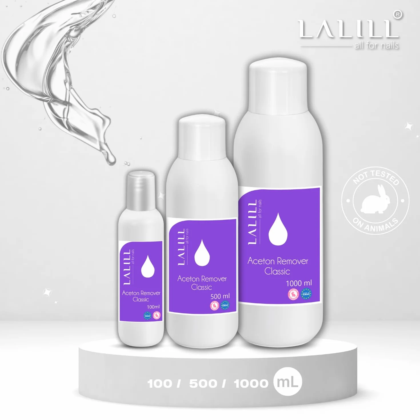 Dissolvant pour vernis à ongles à l'acétone 500 ml - Acétone pure ongle semi permanent, hybrides, gel UV
