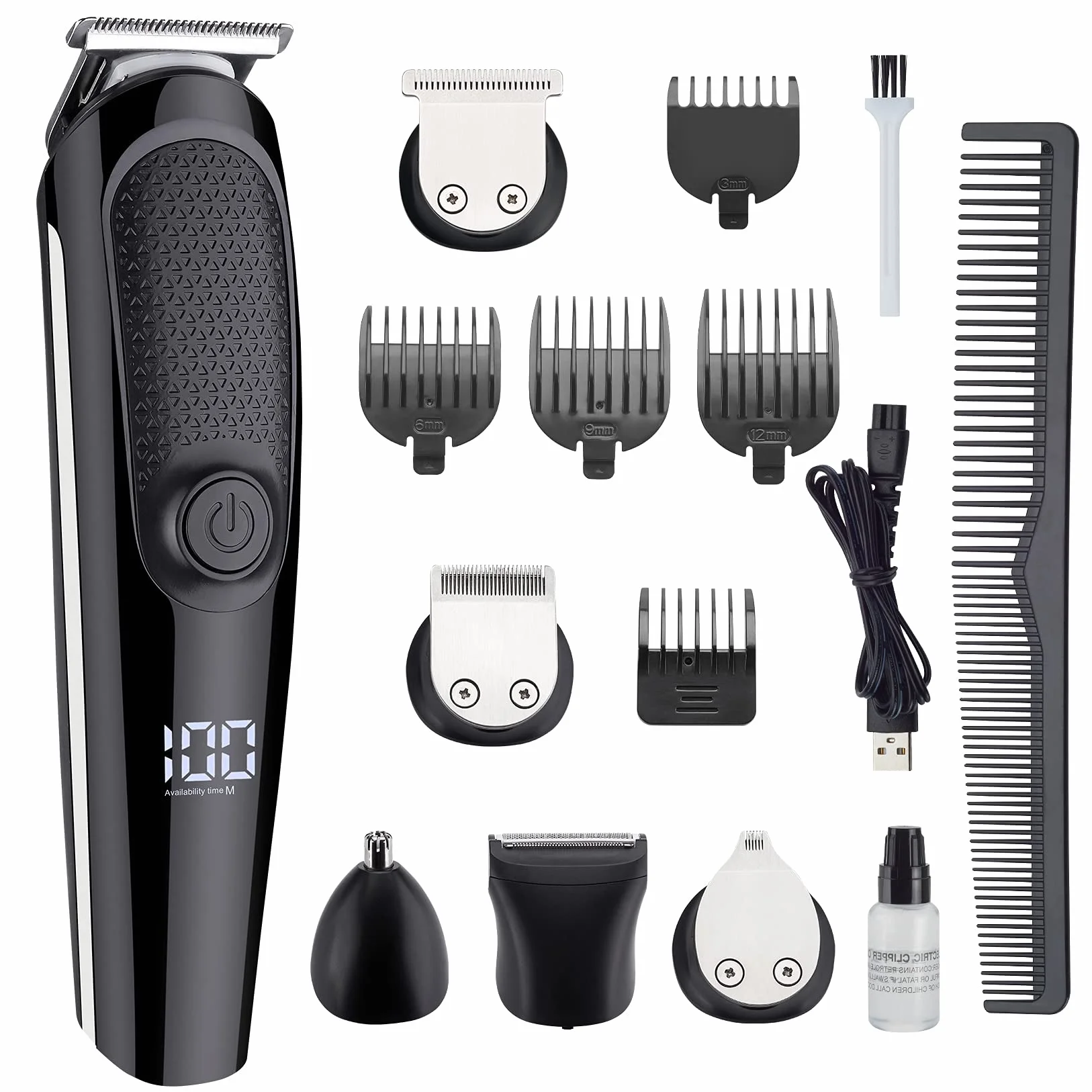 Shengtai ST-0261 Tondeuse à cheveux rechargeable 5 en 1 pour homme
