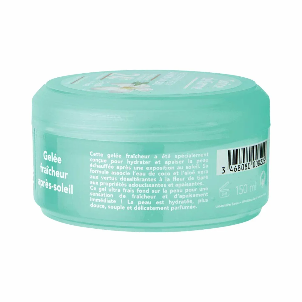 Corine de Farme Gelée Fraîcheur Après-Soleil Hydratant Apaisant 24h Eau de Coco Aloé Vera Fleur de Tiaré 150 ml