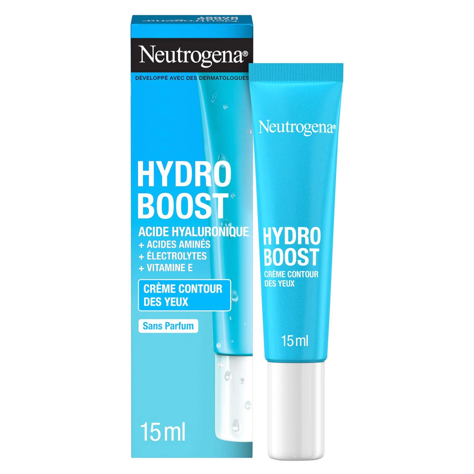 Neutrogena Crème Contour des Yeux Hydro Boost 15 ml Acide Hyaluronique Soin Hydratant Anti-Fatigue