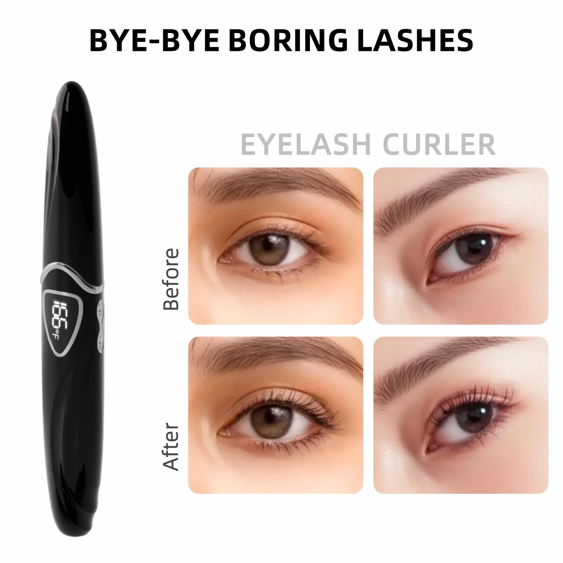 Heated Eyelash Curler, S600 Heated Lash Curler, Accurate Temperature Control Electric Eyelash Curler Heated - Intelligent Power Off, Fast Heating (Beluga/Silver, S600-148MM)