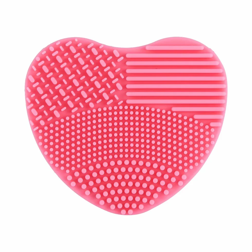 7colors maquillage brosse nettoyant silicone coeur nettoyage conseil cosmétique lavage laveur(Rose)