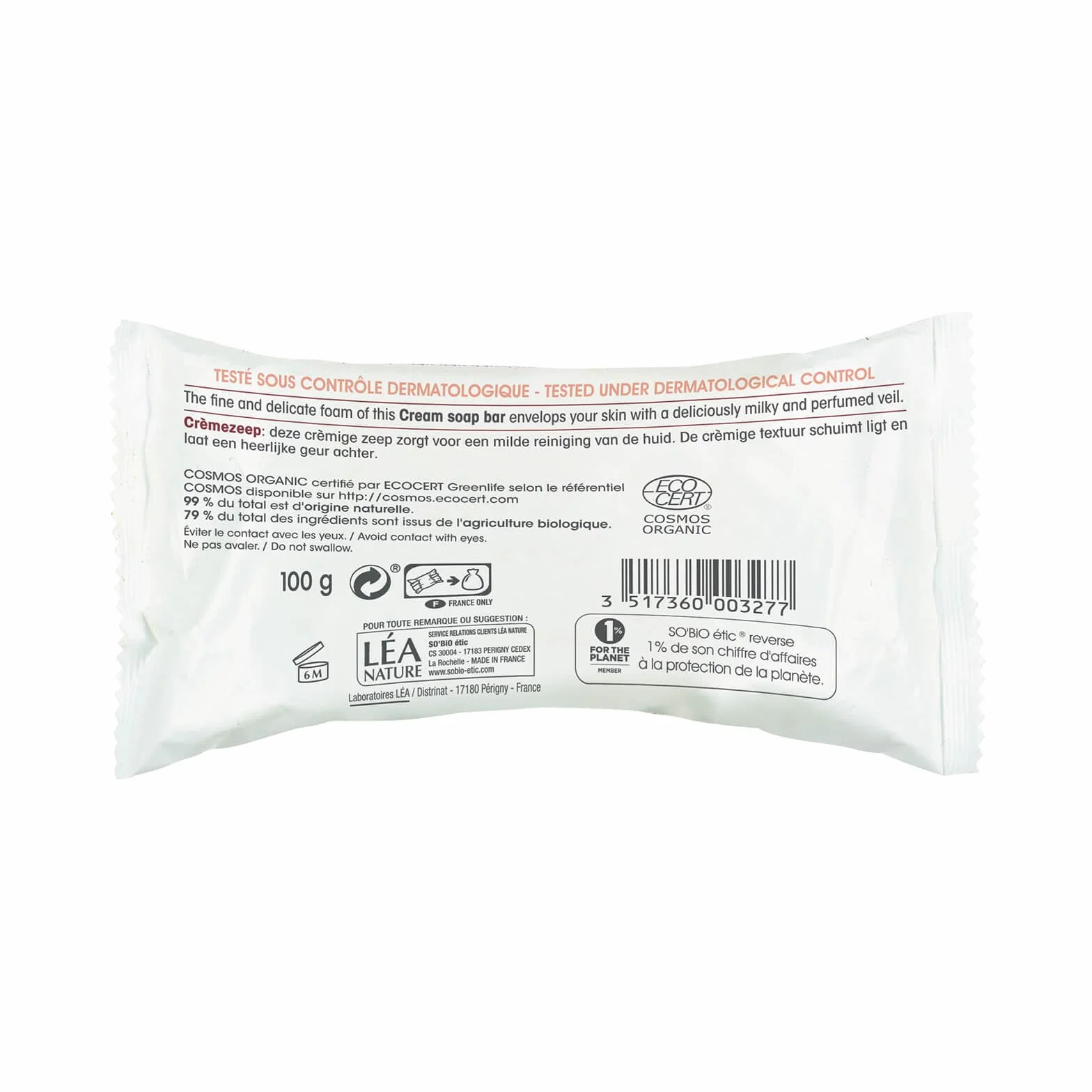 SO'BiO étic Savon crème Bio Mon Lait d'Ânesse 100 g