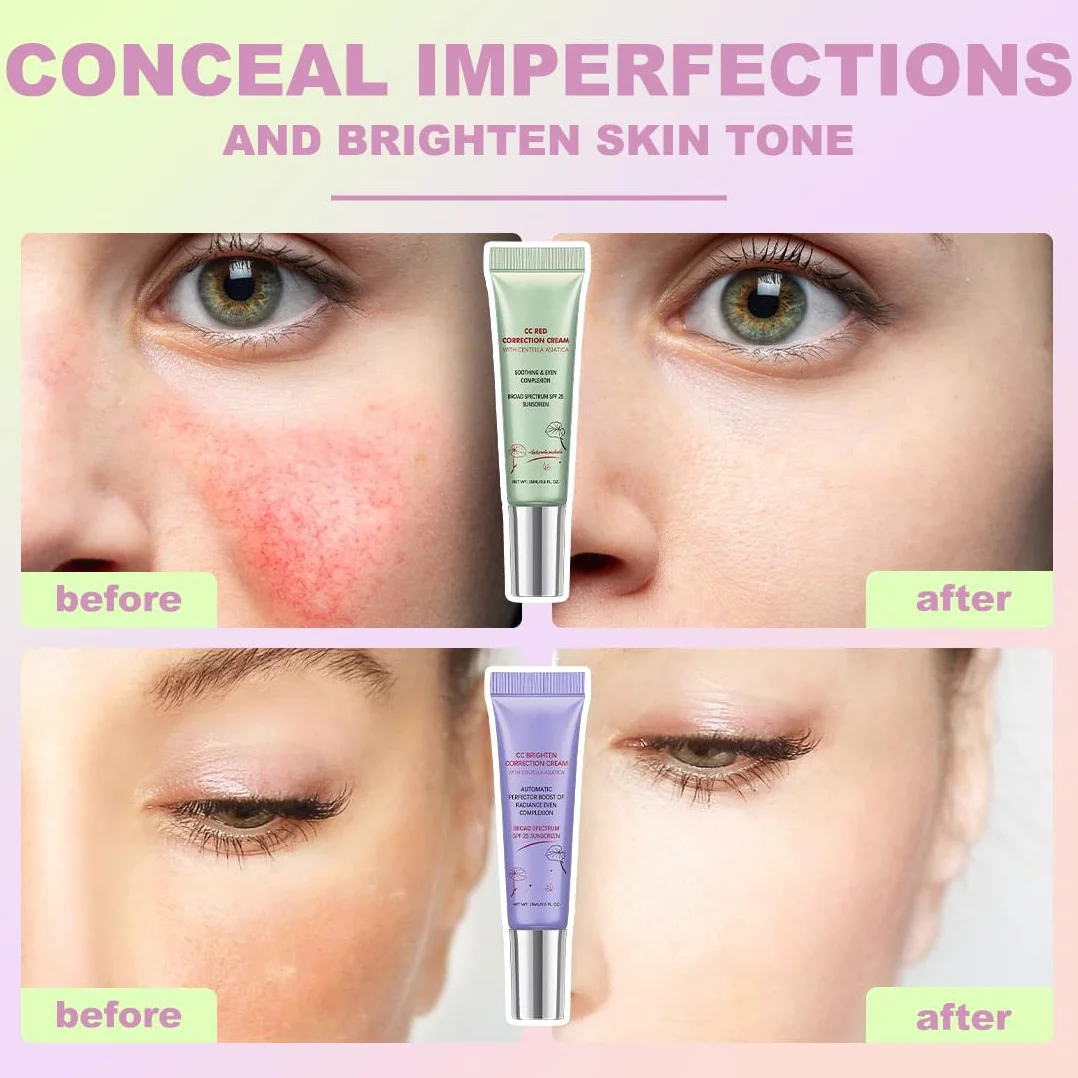 CC Crème Centella Asiatica Crème teintée visage 15 ml x 2 Correctrice Pinceau fond de teint