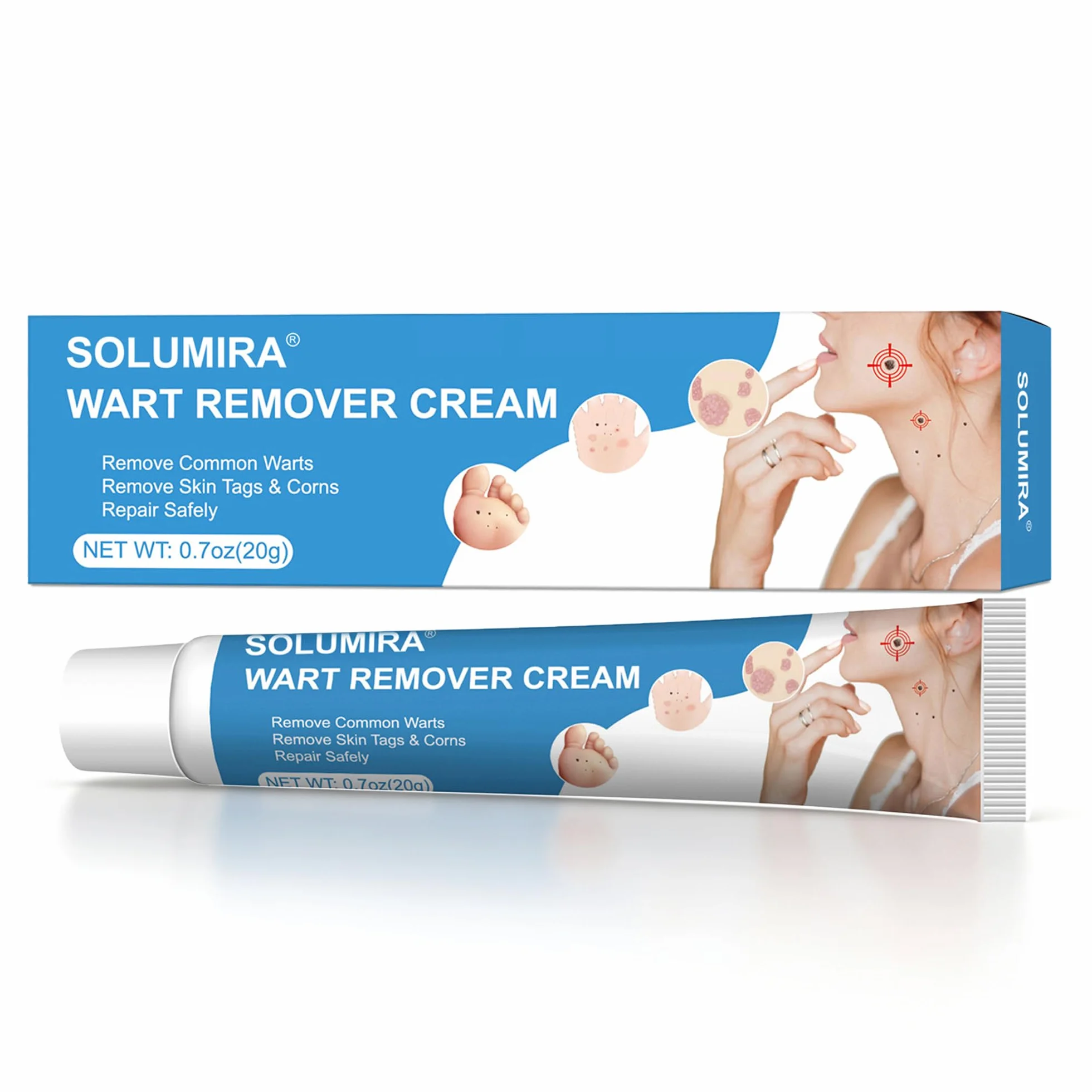 Crème Anti Verrue 20g Élimination Verrues Plantaires Vulgaris Cors Planes