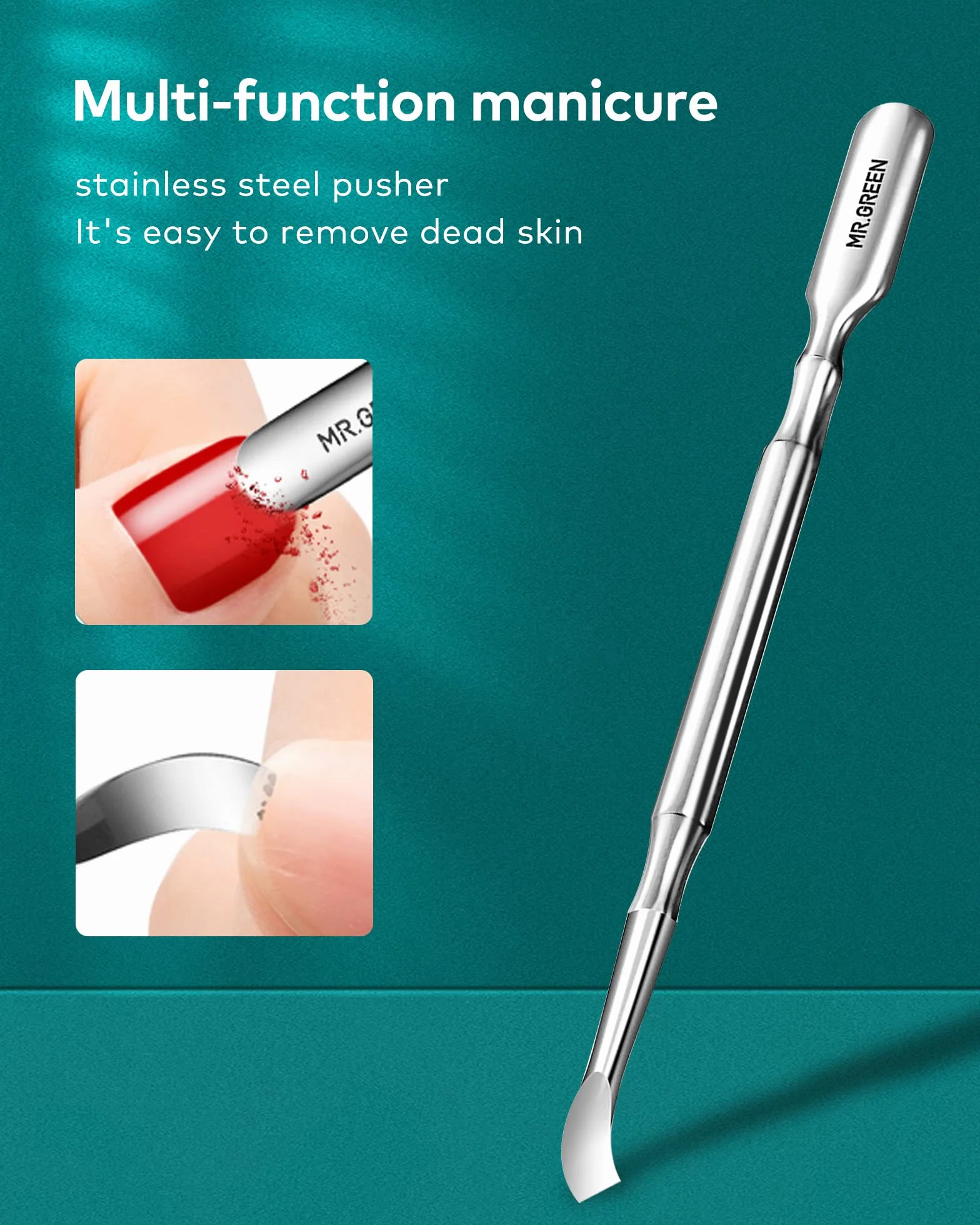 Coupe-cuticules avec repousse-cuticules, pince à cuticules professionnelle en acier inoxydable, outils de pédicure et de manucure pour ongles des mains et des orteils