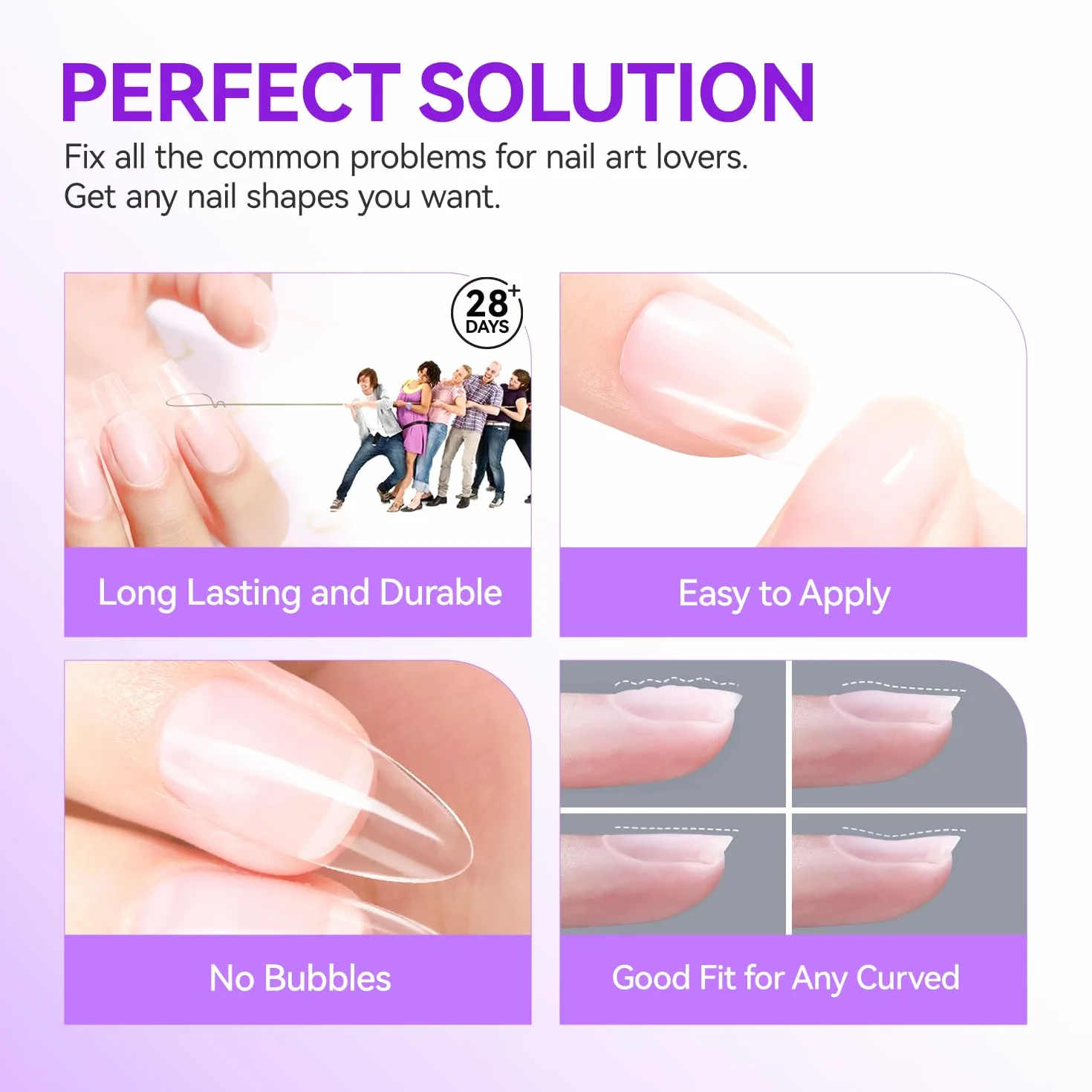 Gelike ec Colle Faux Ongles Gel 6 en 1 UV Colle Capsule Americaine Ongle Extra Forte Gummy Base Pose Americaine Nail Glue 2PCS 16ml