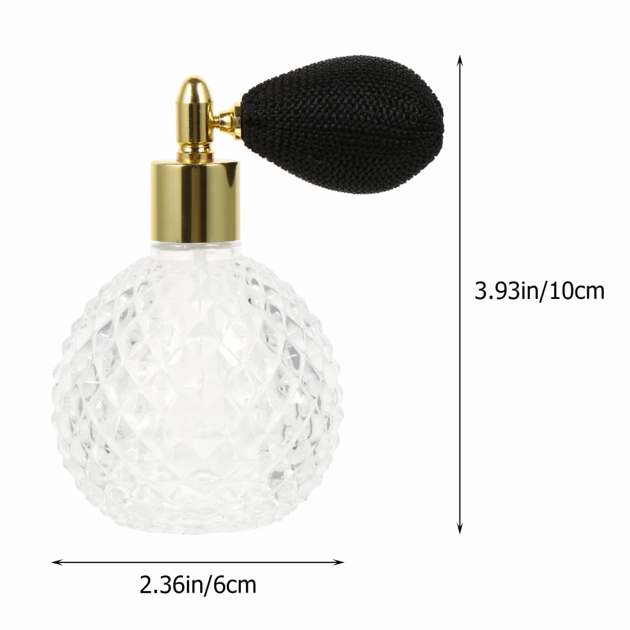 Bouteille de Parfum Vintage en Verre Rechargeable, 3.94 Oz (120 ml) Flacon Vaporisateur Étanche pour Parfum Lotion Huile, Accessoire Chic pour Maison et Voyage, Transparent