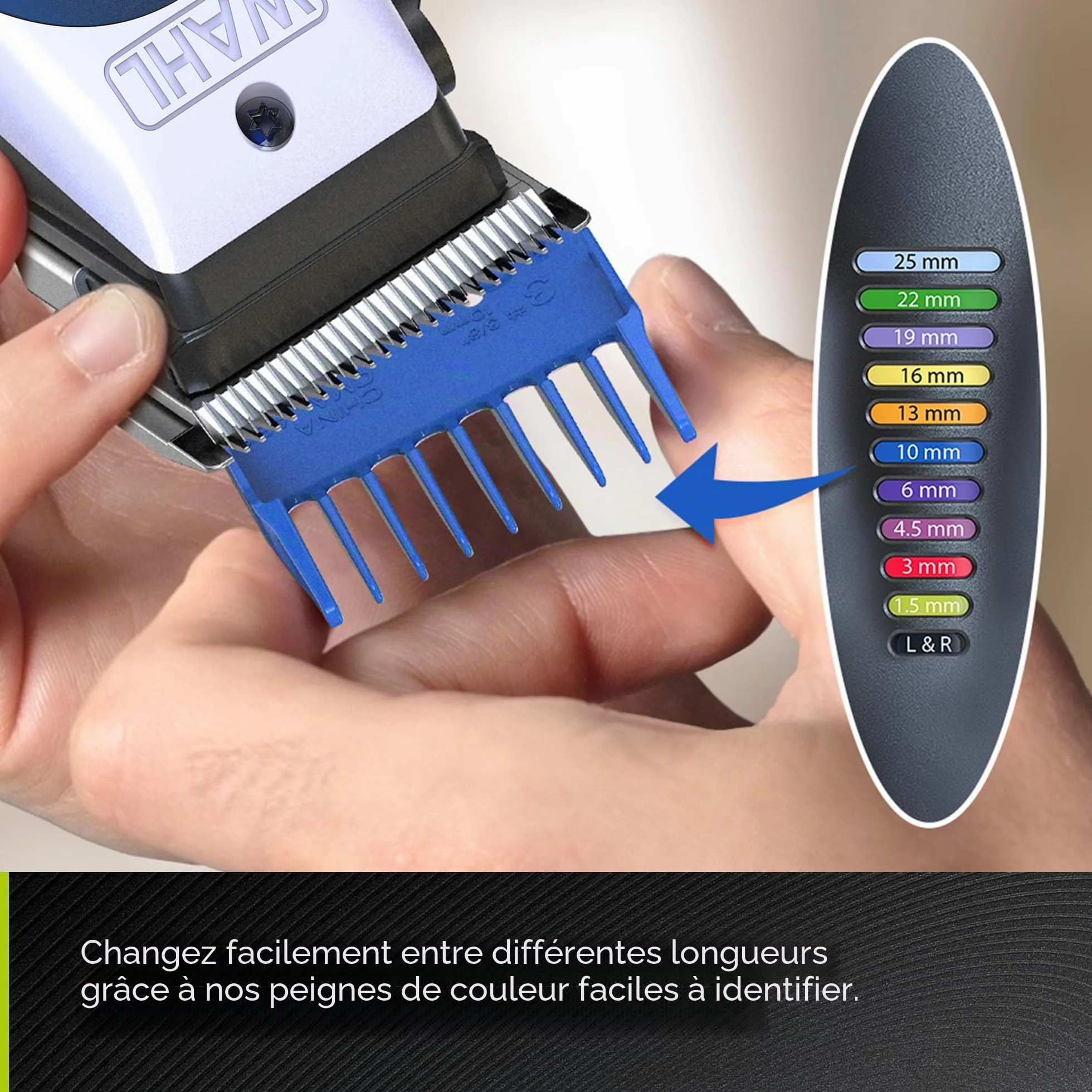 WAHL Color Pro Lithium Combi Kit, Kit de coupe complet, Tondeuse barbe, Ciseaux & peigne