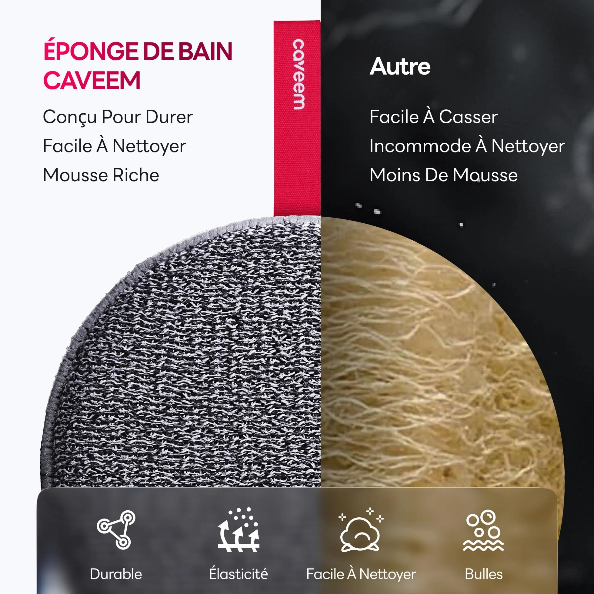 Caveem Éponge exfoliante corps lot de 2