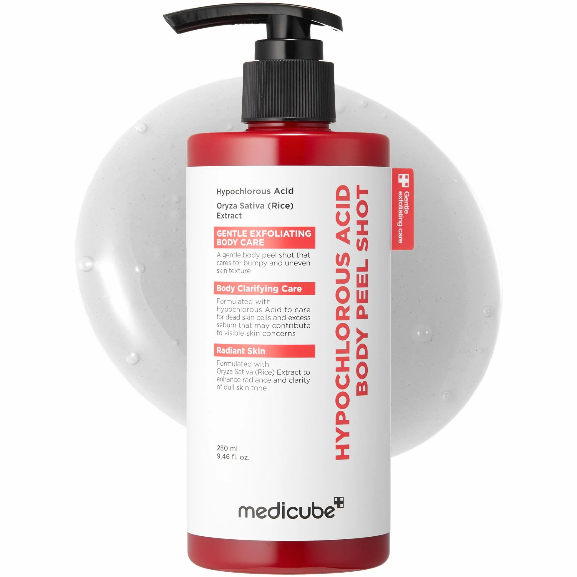 Medicube Body Peel Shot with Hypochlorous Acid Gentle Body Exfoliating Serum 9.46 fl.oz