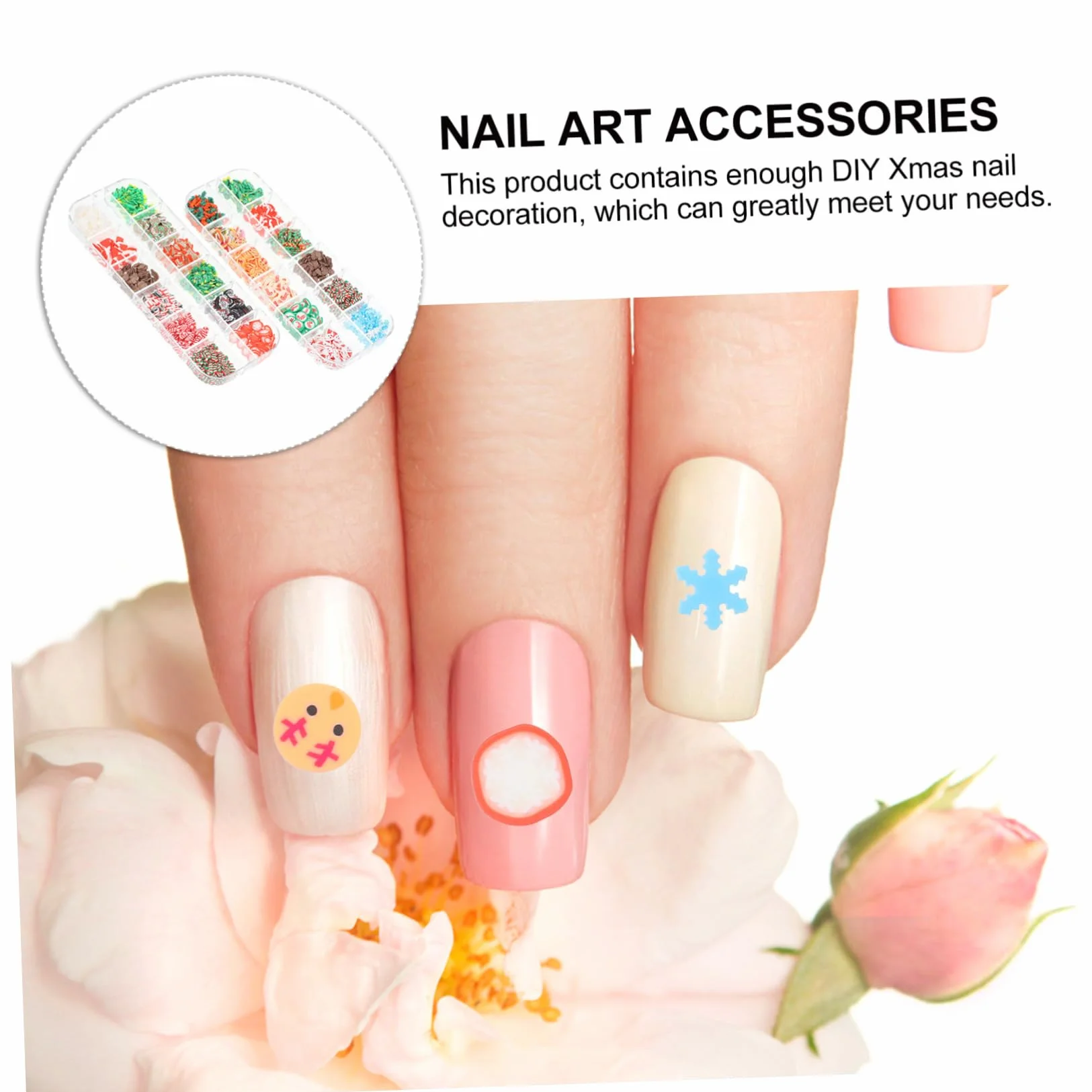 Ciieeo 2 Boîtes Paillettes Nail Art Noël Argile Polymère Ongles Acrylique