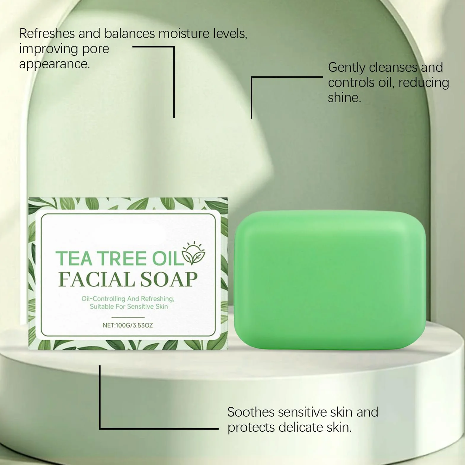 Savon Antifongique à l'Huile d'Arbre à Thé 100g Nettoyant Naturel Anti Mycose Pied