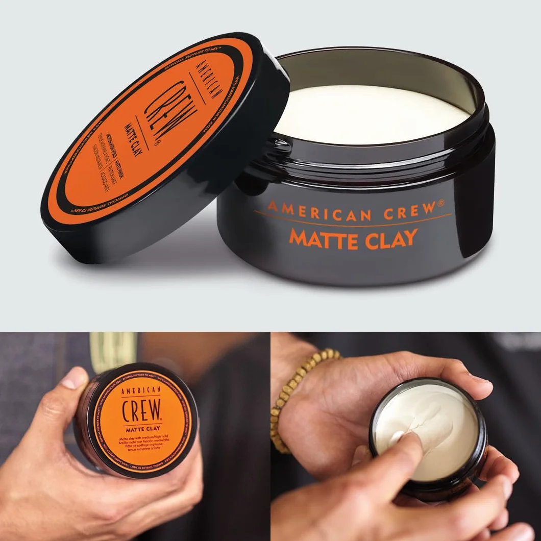 American Crew Matte Clay Cire Cheveux Homme Argile 85 g Fixation Moyenne Forte Fini Mat Soyeux Tous Types Cheveux
