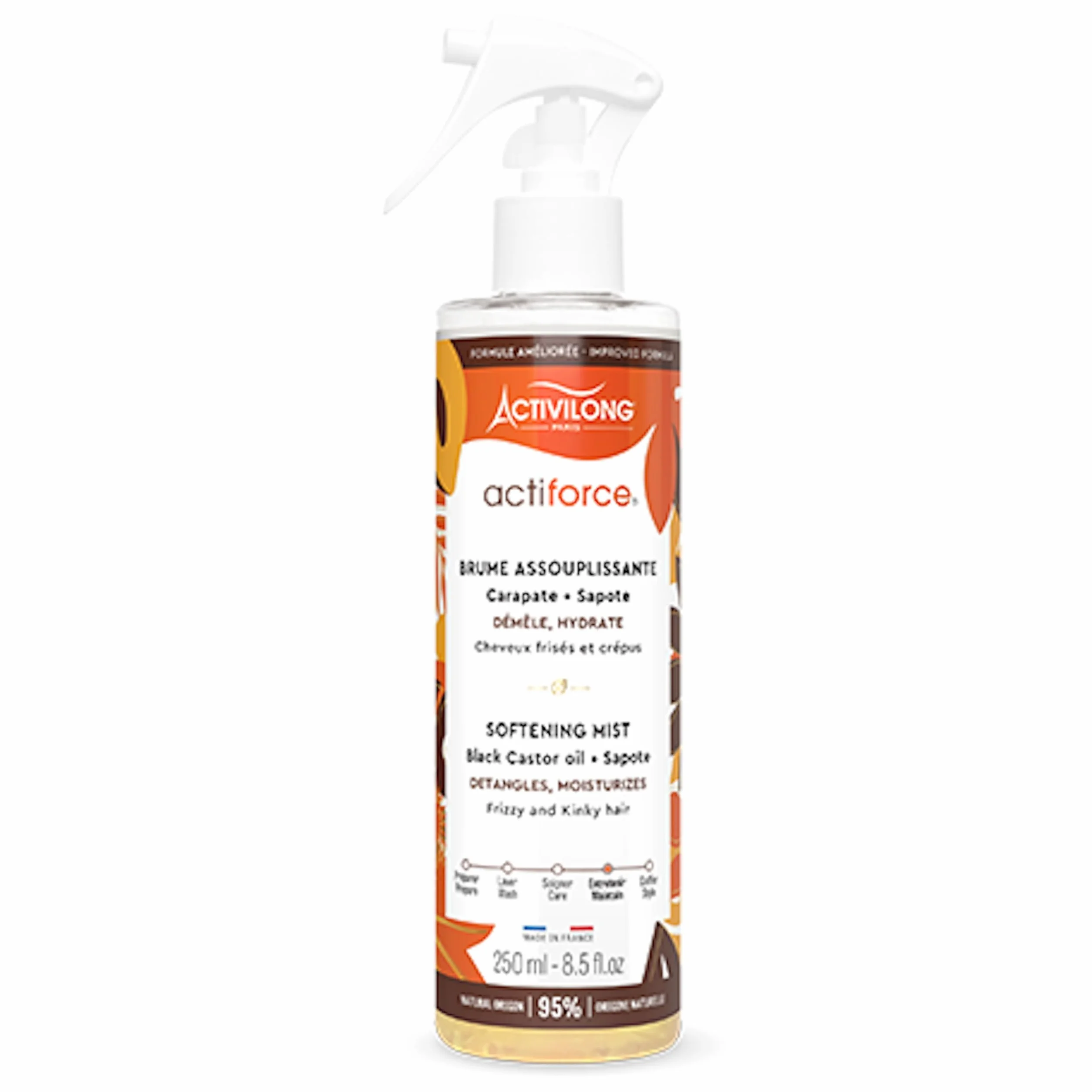 Activilong Brume Assouplissante Actiforce Cheveux Frisés Crépus Assouplit Démêle Hydrate 250ml