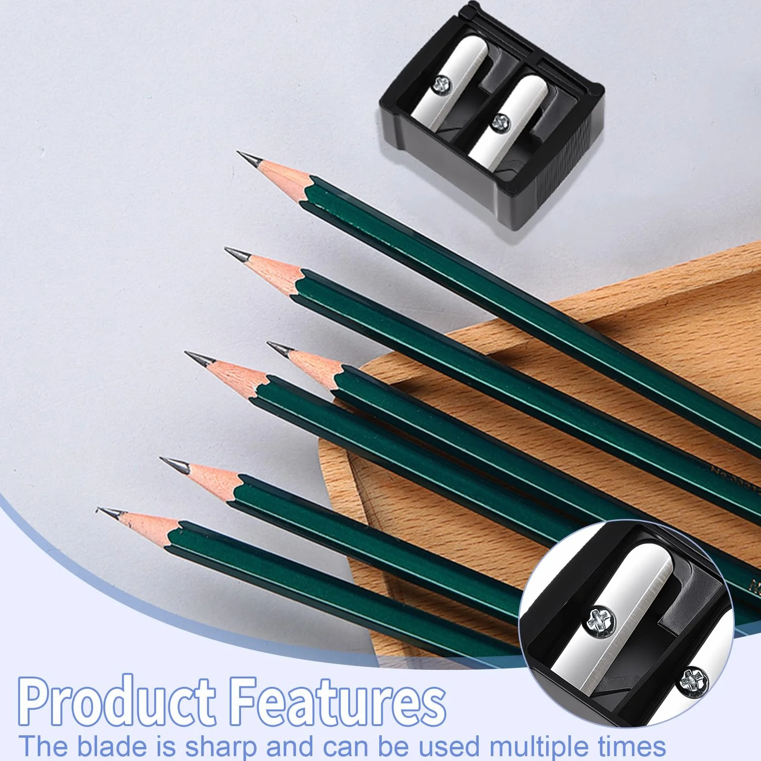 Taille Crayon Maquillage Double Trou Portable, Taille Crayon Yeux Lèvres Sourcils, Taille Crayon Jumbo Standard