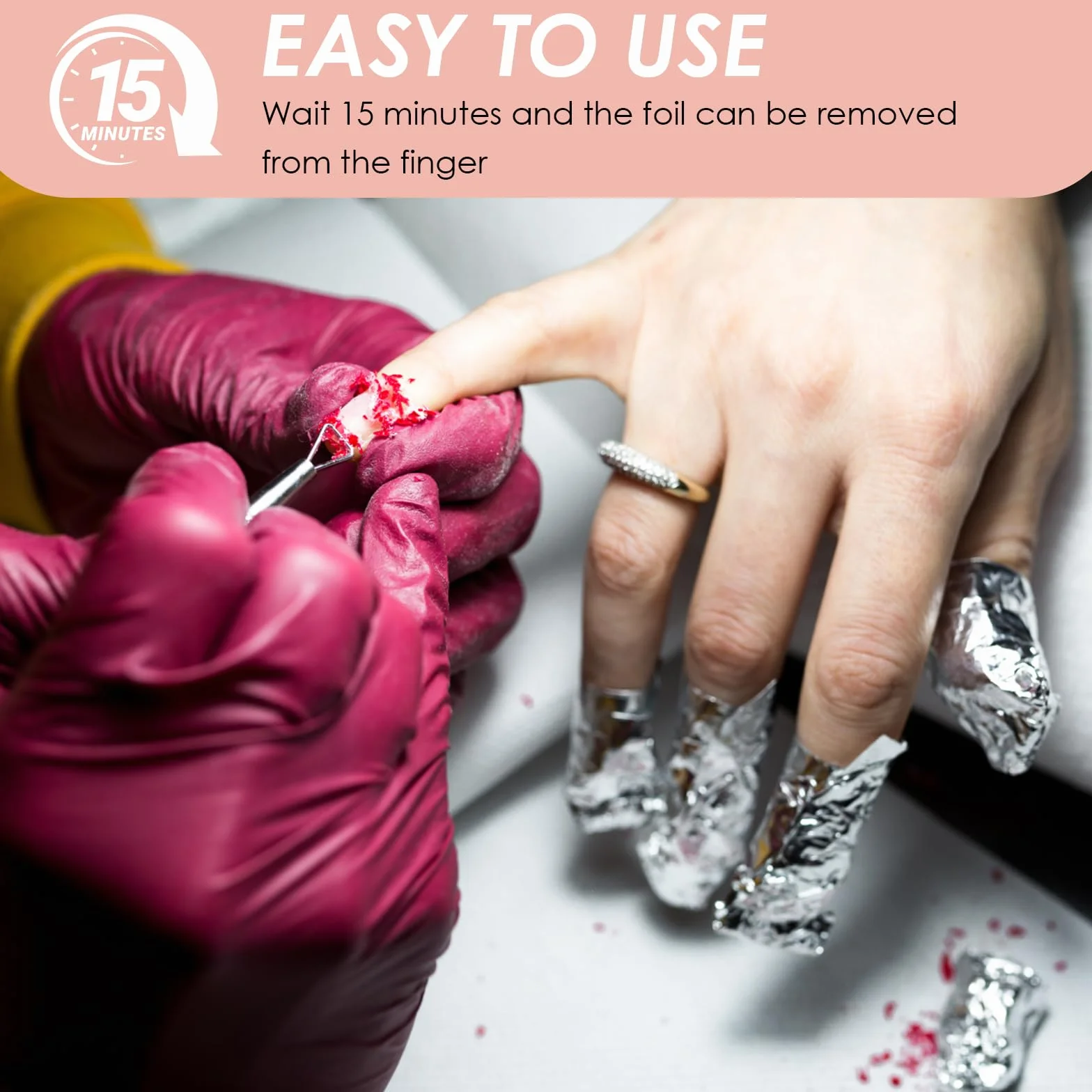 Papillotes en Aluminium pour Enlever Vernis à Ongles Gel, 200 Pièces Feuille d'Aluminium