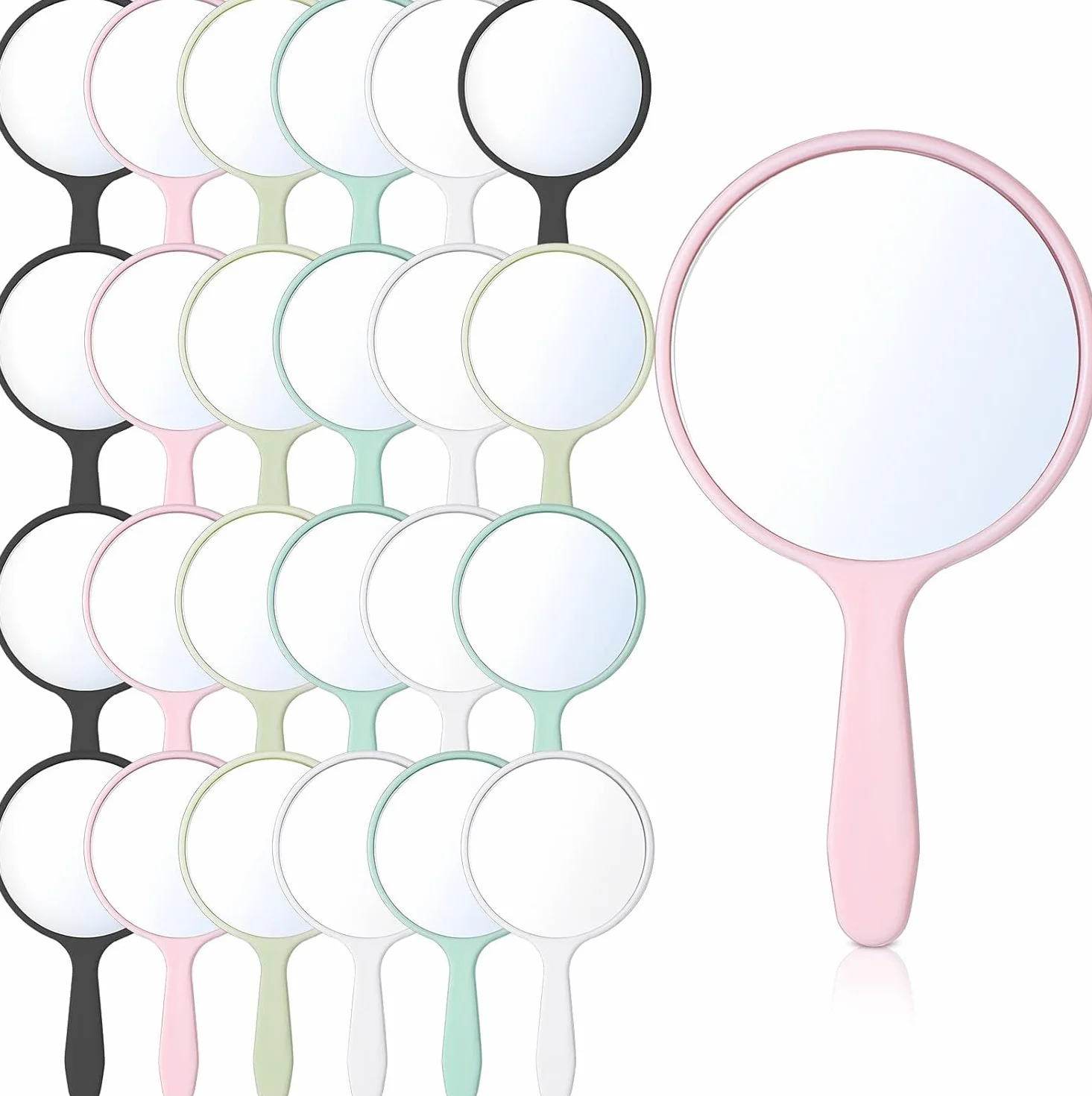 Miroirs à Main Ronds 10cm Lot de 25 pour Maquillage Voyage