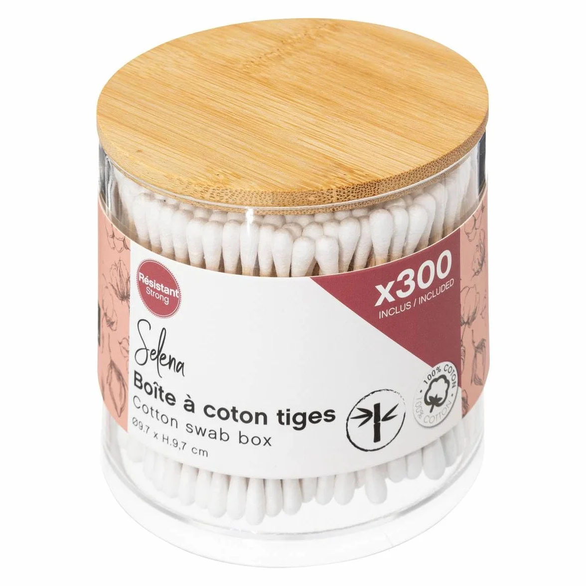 Selena Bambou Boîte 300 Cotons-tiges