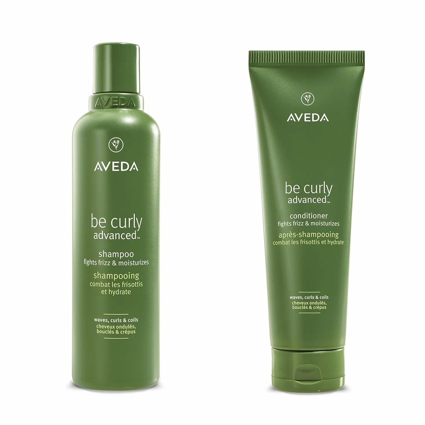 Aveda Be Curly Routine: Shampooing Hydratant (250ml) + Après-shampooing (250ml) - Cheveux Bouclés- Shampoing vegan anti-frisottis- Sans silicone et sans sulfate - démêlant naturel