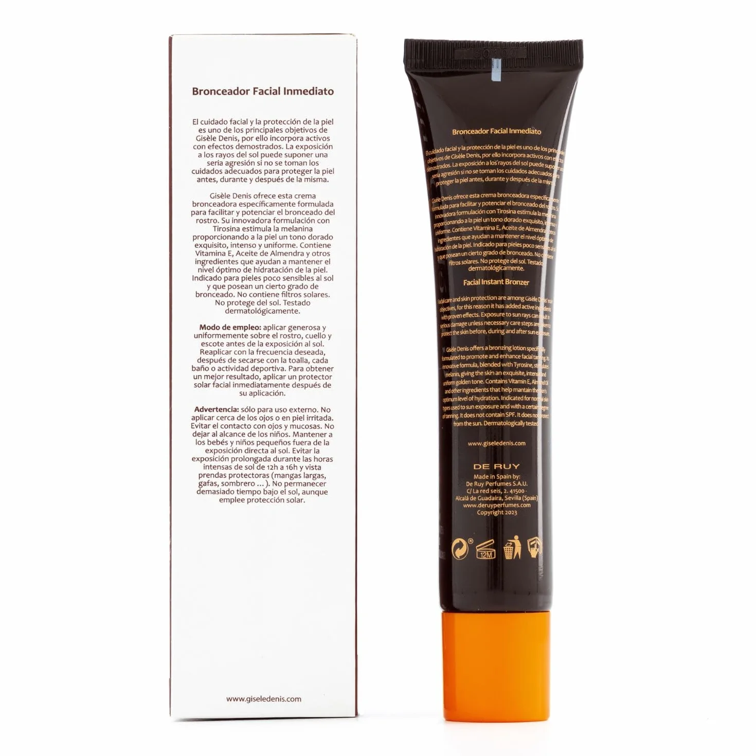 GISÈLE DENIS - Pack Bronzage Solaire, Bronzage Visage Immédiat 40 ml + Bronzage Immédiat 200 ml, Accélérateur de Bronzage, Bronzage Solaire aux Extraits et Huiles, Intensificateur et Sublimateur