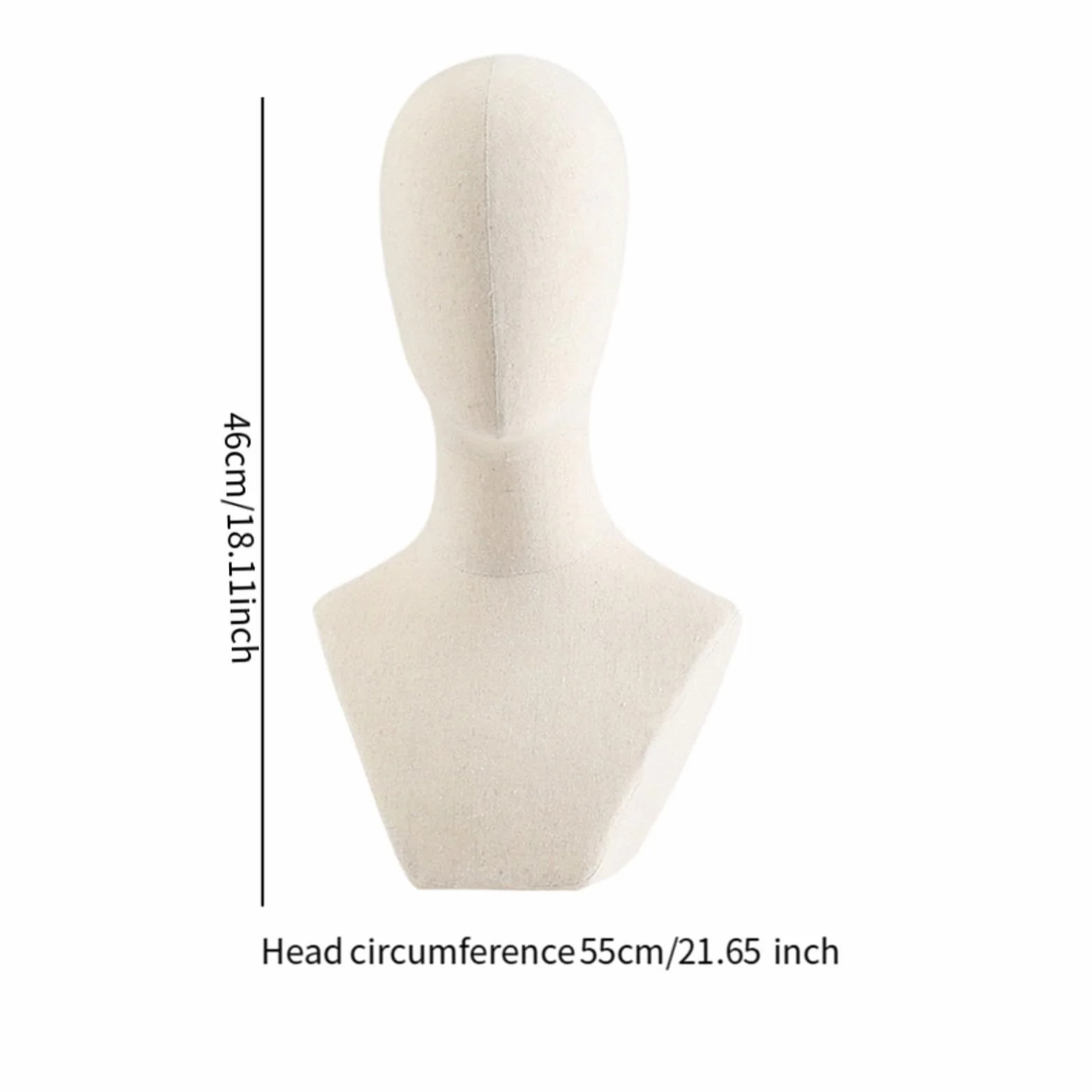 harayaa Chapeaux Perruque Présentoir Tête de Mannequin, Affichage Professionnel Lin Porte-perruque Casquettes Support de Rangement pour Chapeau Casque B, Fond carré