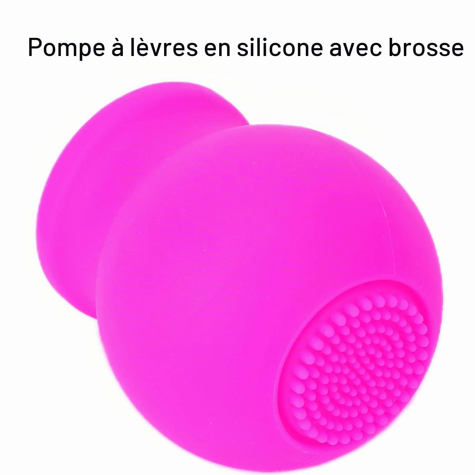 Appareil Plus Pulpeux pour les Lèvres, Rehausseur de Lèvres Beauté Plus Grande Bouche Rapidement Visage Propre Massage Pompe à Lèvres en Silicone avec Brosse(rose)
