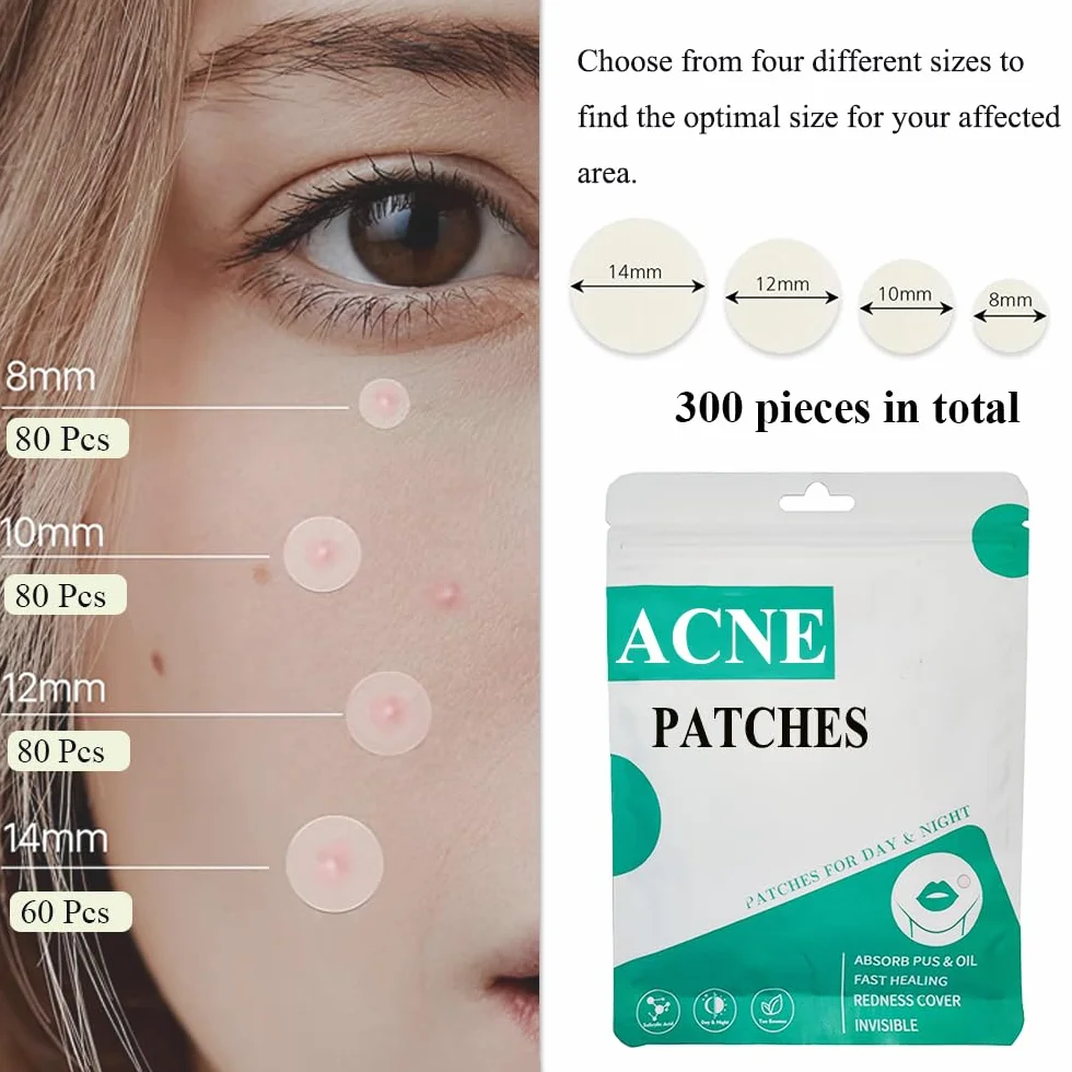 Patch Acne Pimple Anti-Acné Imperméable Autocollants Hydrocolloïde 300PCS