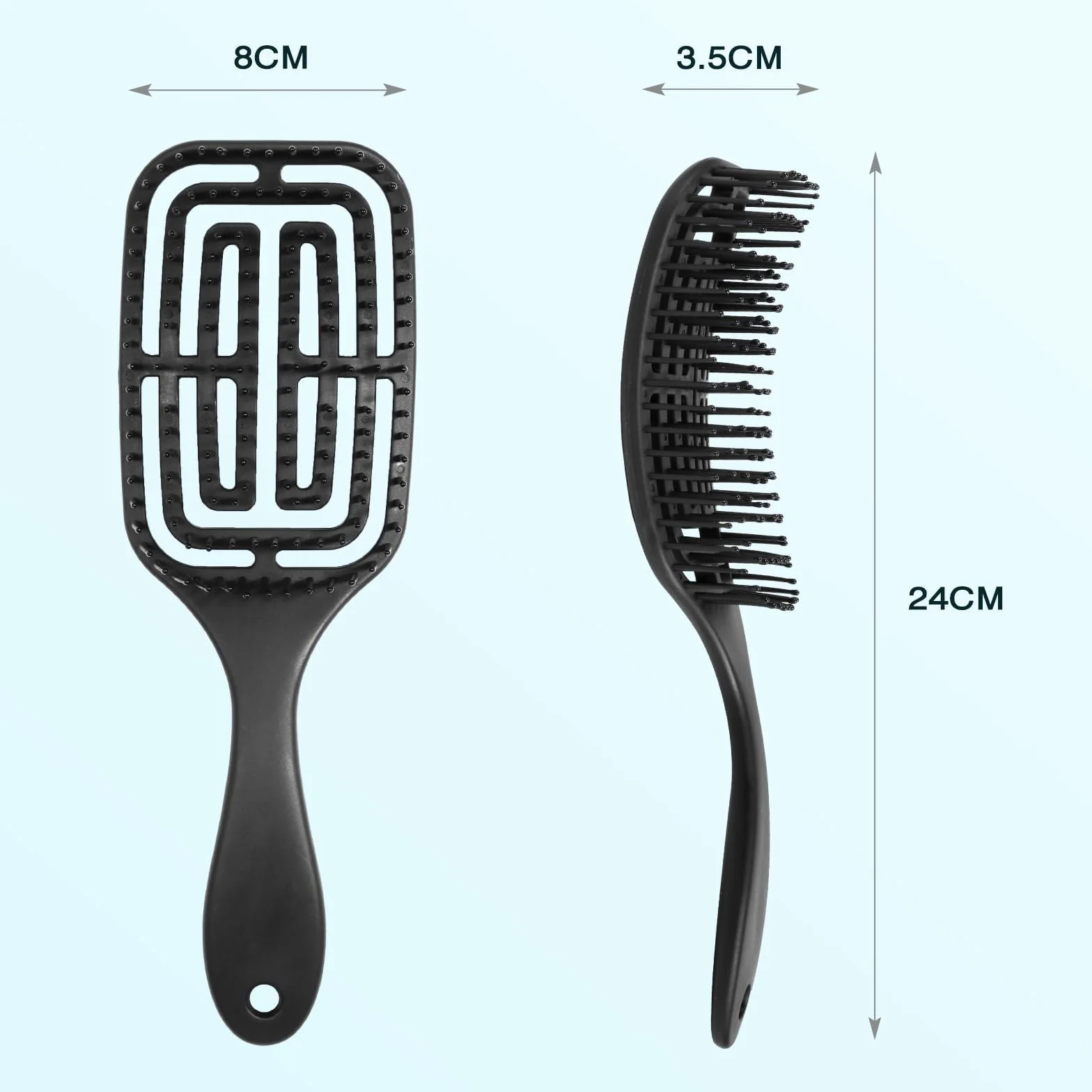 Brosse Cheveux Bouclés Démêlante Magique Anti-Casse Anti-Statique pour Boucles Lisses Épais Fins