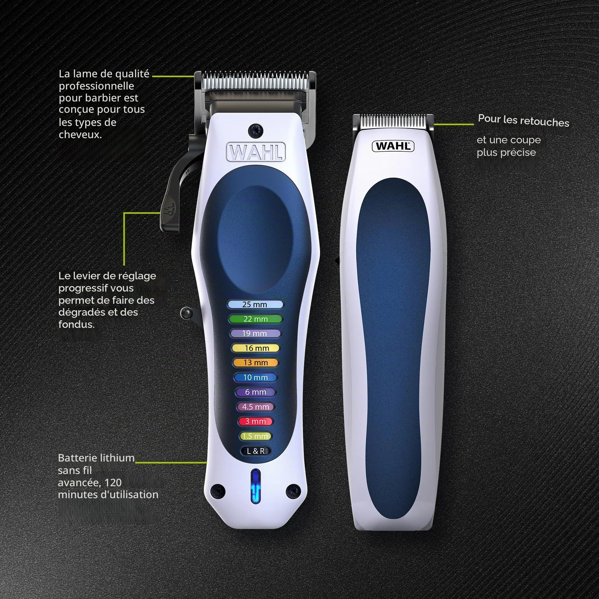 WAHL Color Pro Lithium Combi Kit, Kit de coupe complet, Tondeuse barbe, Ciseaux & peigne