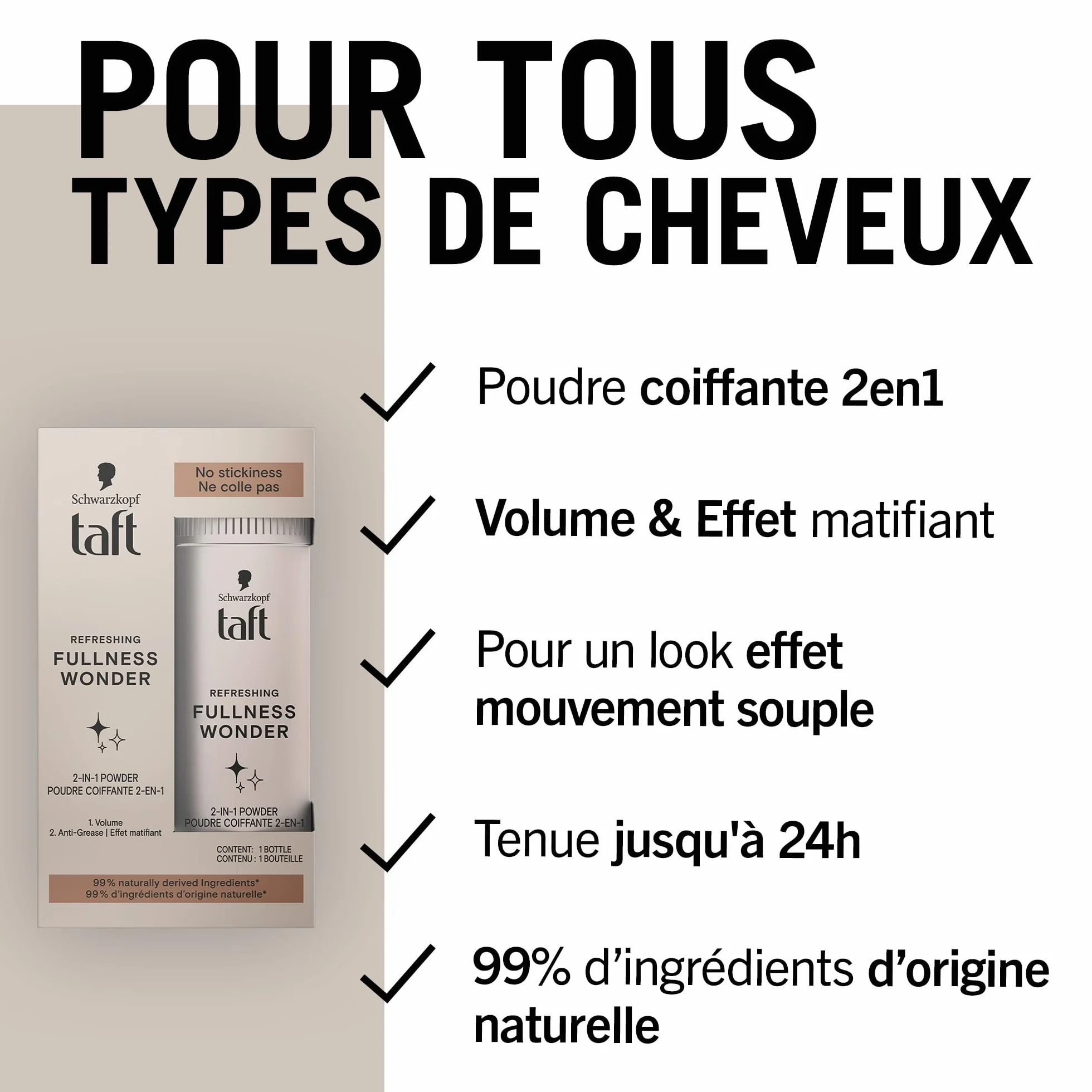 Schwarzkopf Taft Poudre Coiffante 2 en 1 Volume Instantane Anti Sebum Matifiant 10g