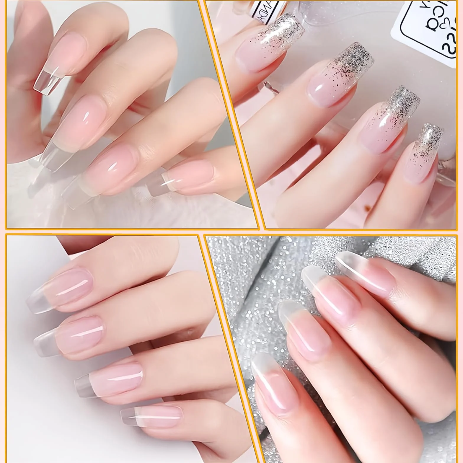 Poudre Acrylique pour Ongles Professionnelle Extension Acrylique Sculpture 3D Claire Débutants Sans Lampe