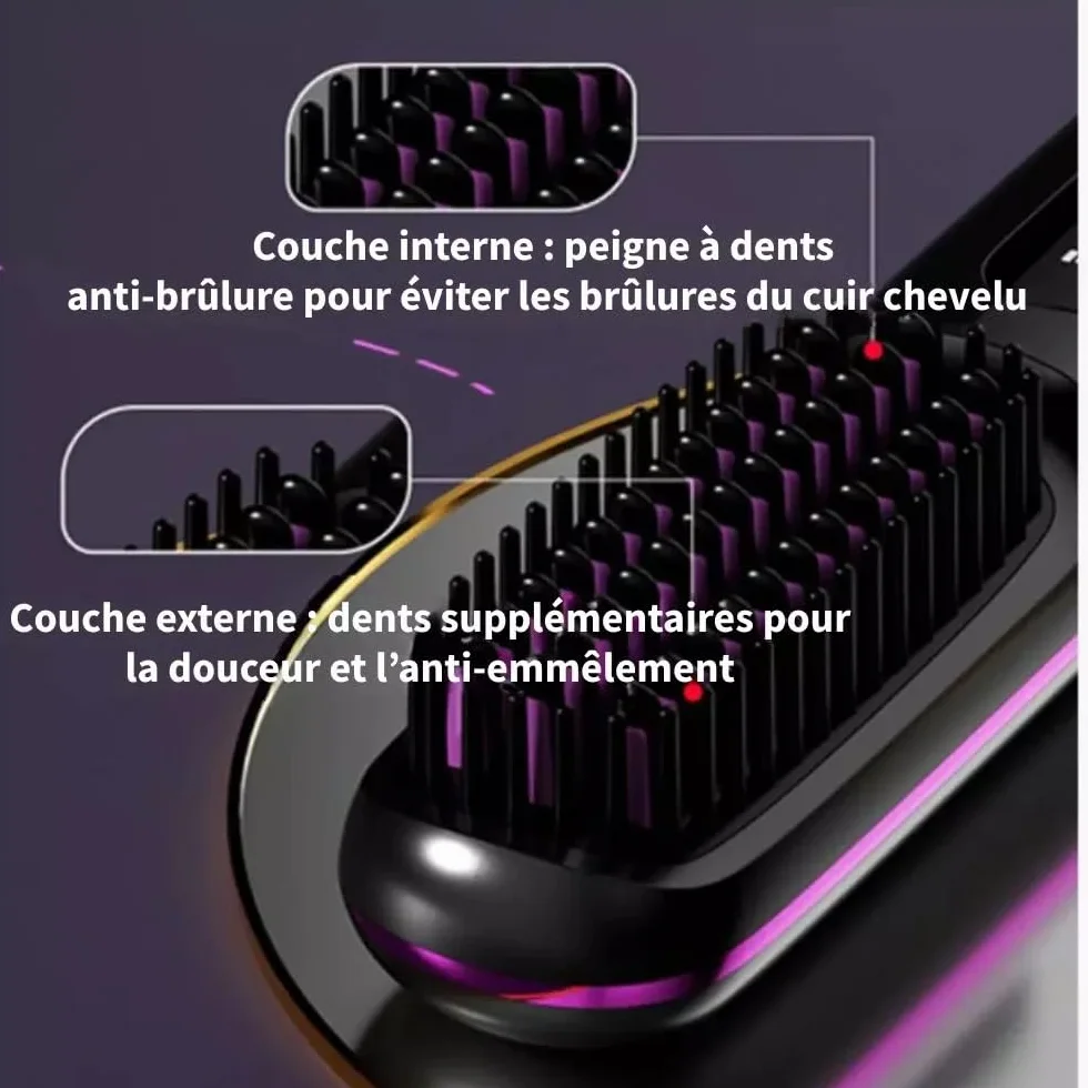 Styleva - La PREMIERE brosse coiffanteintelligente pour cheveux courts brosse chauffante, sèche-cheveux, 3 réglages de température, écran LED