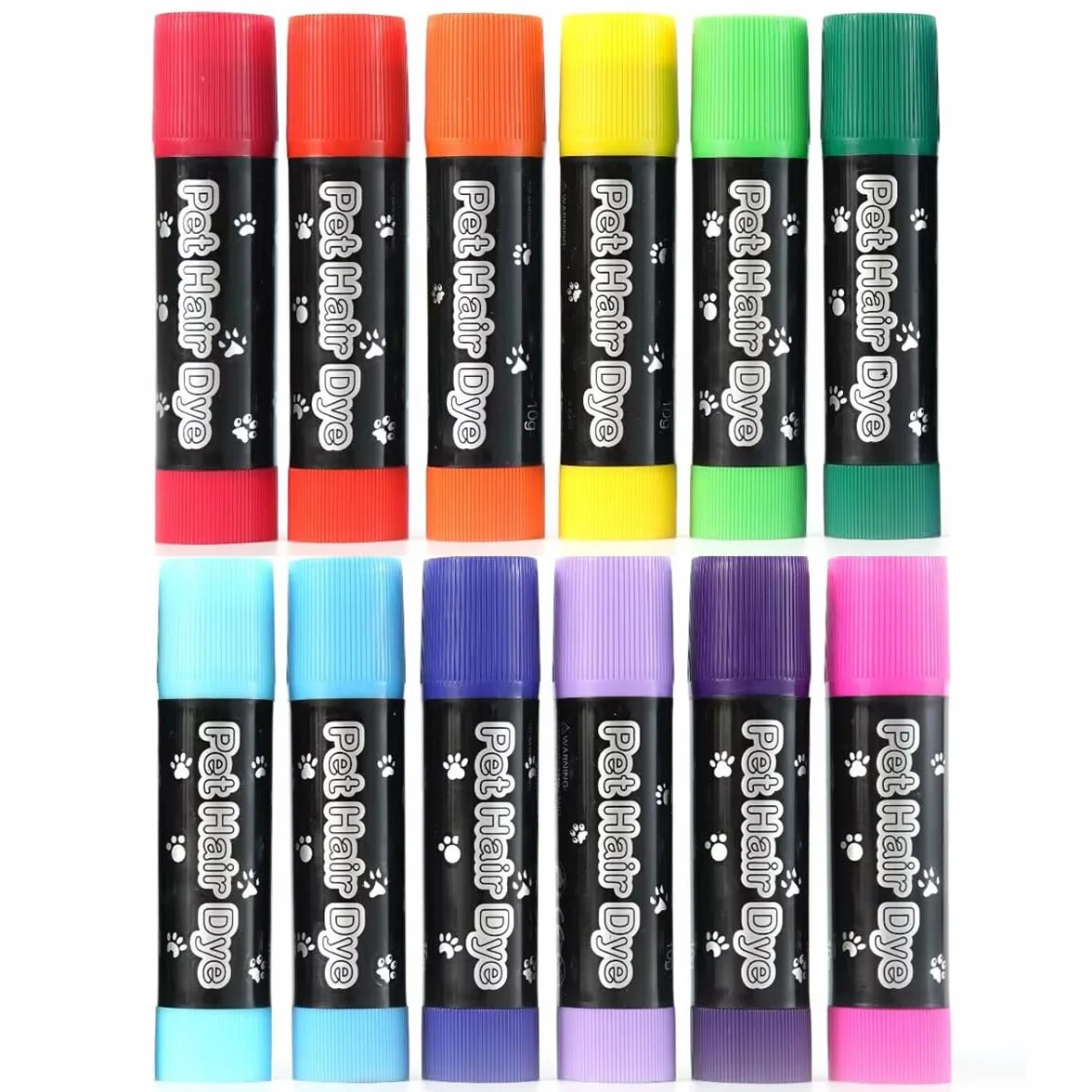 Sarini Lot de 12 craies de Teinture pour Poils de Chien, Teinture temporaire lavable