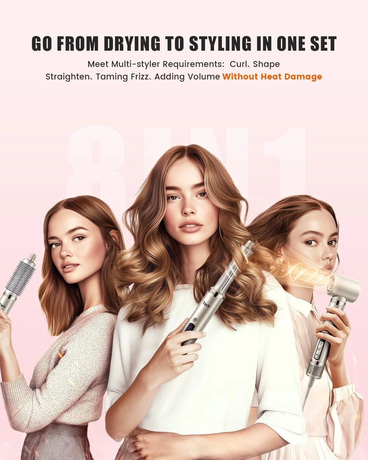 Air Styler & Sèche-cheveux 8 en 1 FlexStyle Air Styling & Drying System avec étui de stockage
