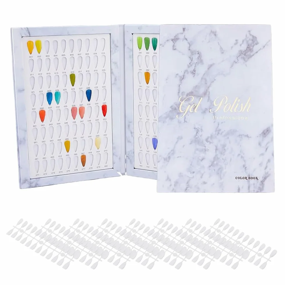 SUPERFINDINGS Livre D'Affichage des Couleurs de Vernis à Ongles 160 Colores avec 240PCS Présentoir à Ongles Livre Nail Gel Polonais Affichage Nail Polish Sample Book pour Salon de Beauté